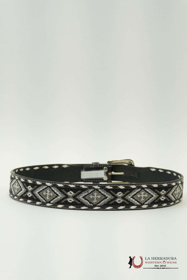 CINTURÓN NOCONA NEGRO BLANCO ESTAMPADO AZTECA - N210005501