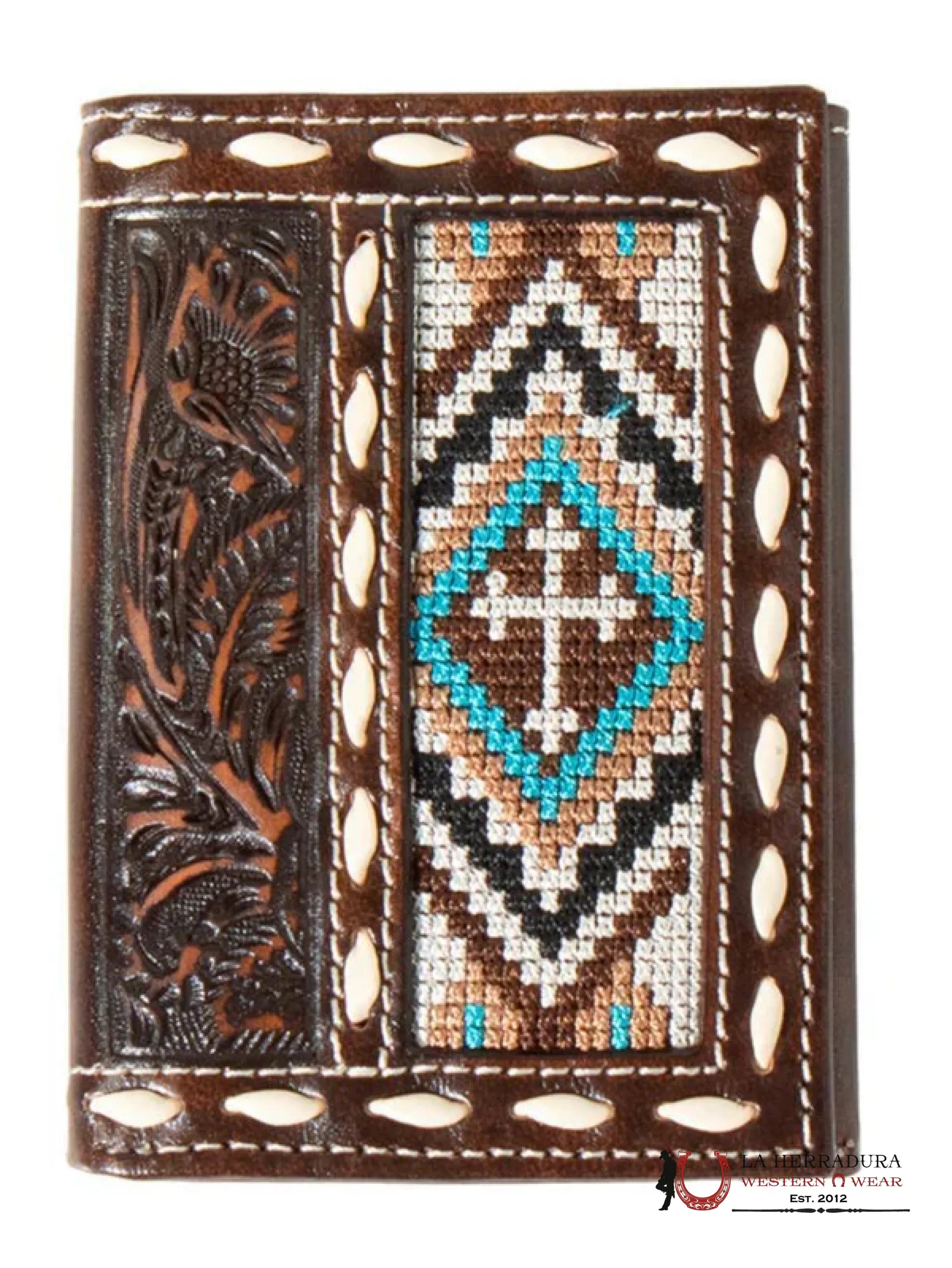 NOCONA BROWN AZTEC TRI-FOLD WALLET- N500044602 ACCESORIOS