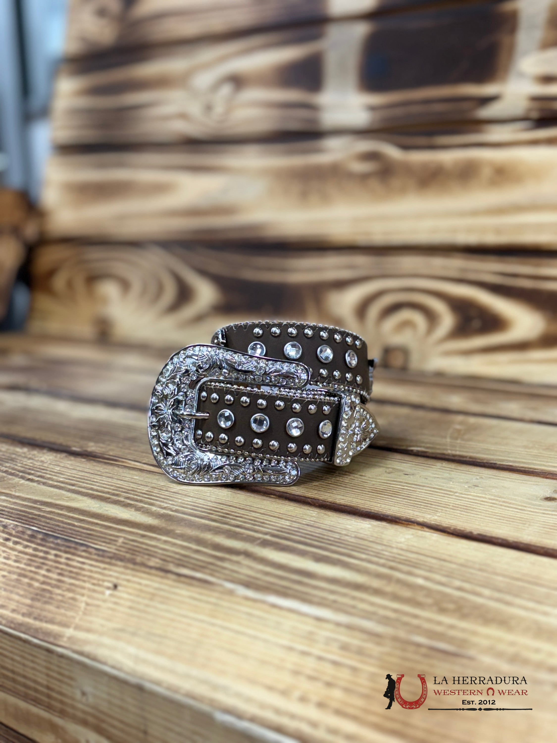 NOCONA BROWN BLING GIRLS BELT- N4427644 NIÑOS