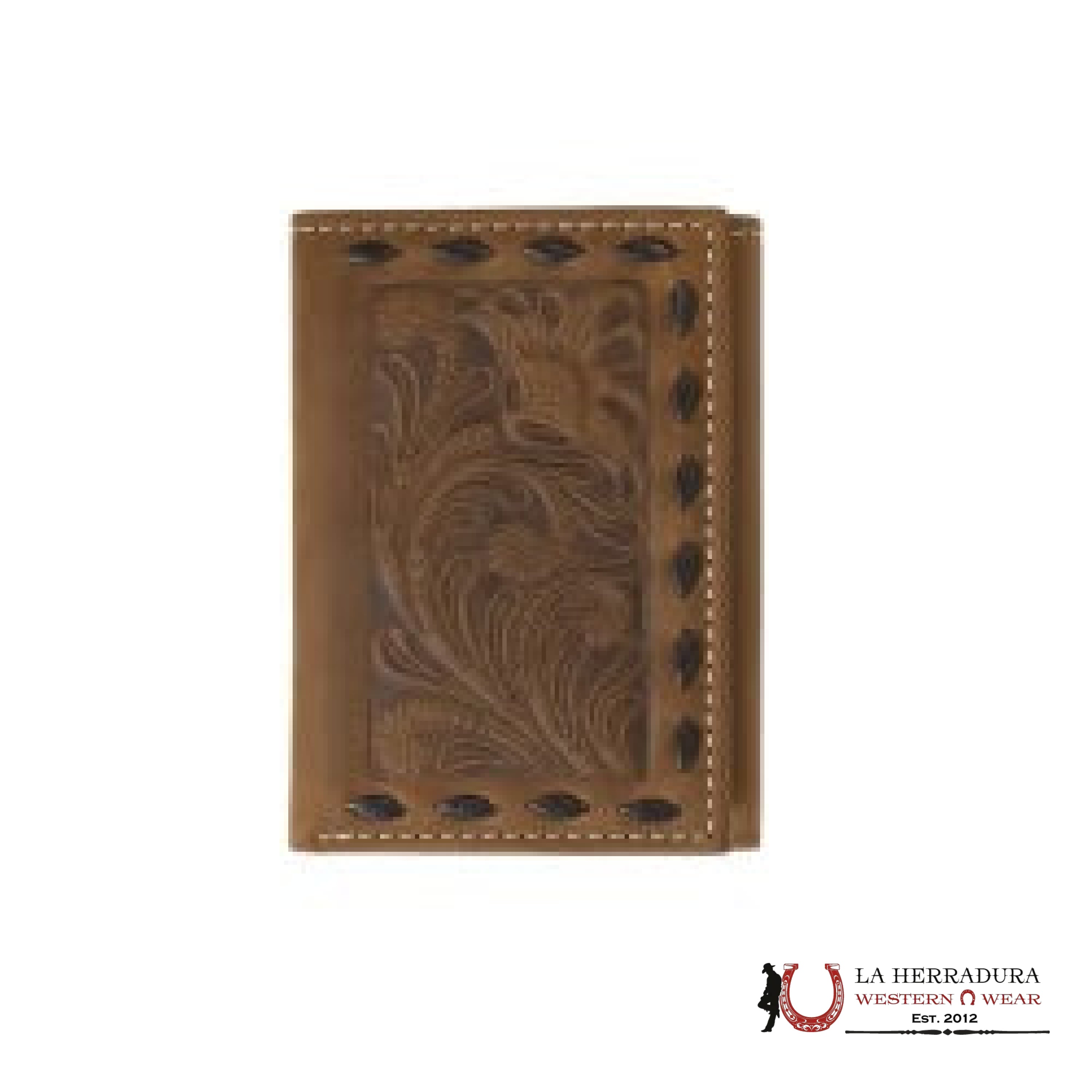 NOCONA BROWN HANDTOOLED TRI-FOLD WALLET- N5415402 ACCESORIOS
