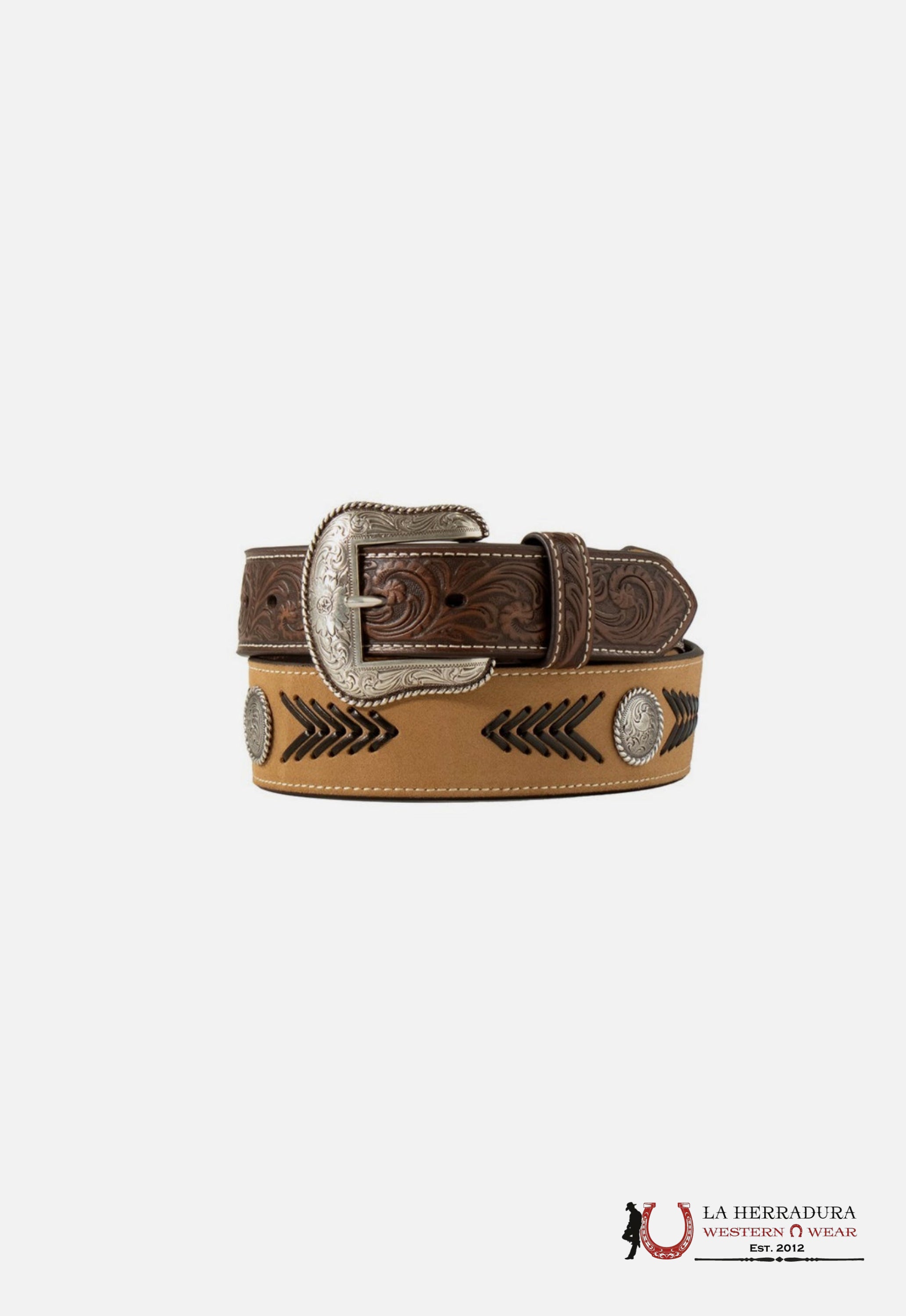 NOCONA MENS BELT BEIGE CON CAFE- N210008908 CINTURONES HOMBRES