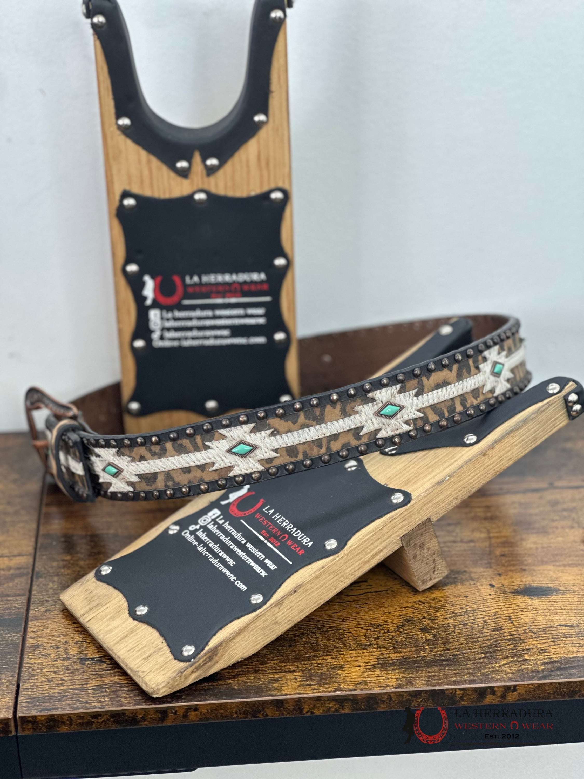 Nocona Cheetah Turq Belt Cinturones Mujeres