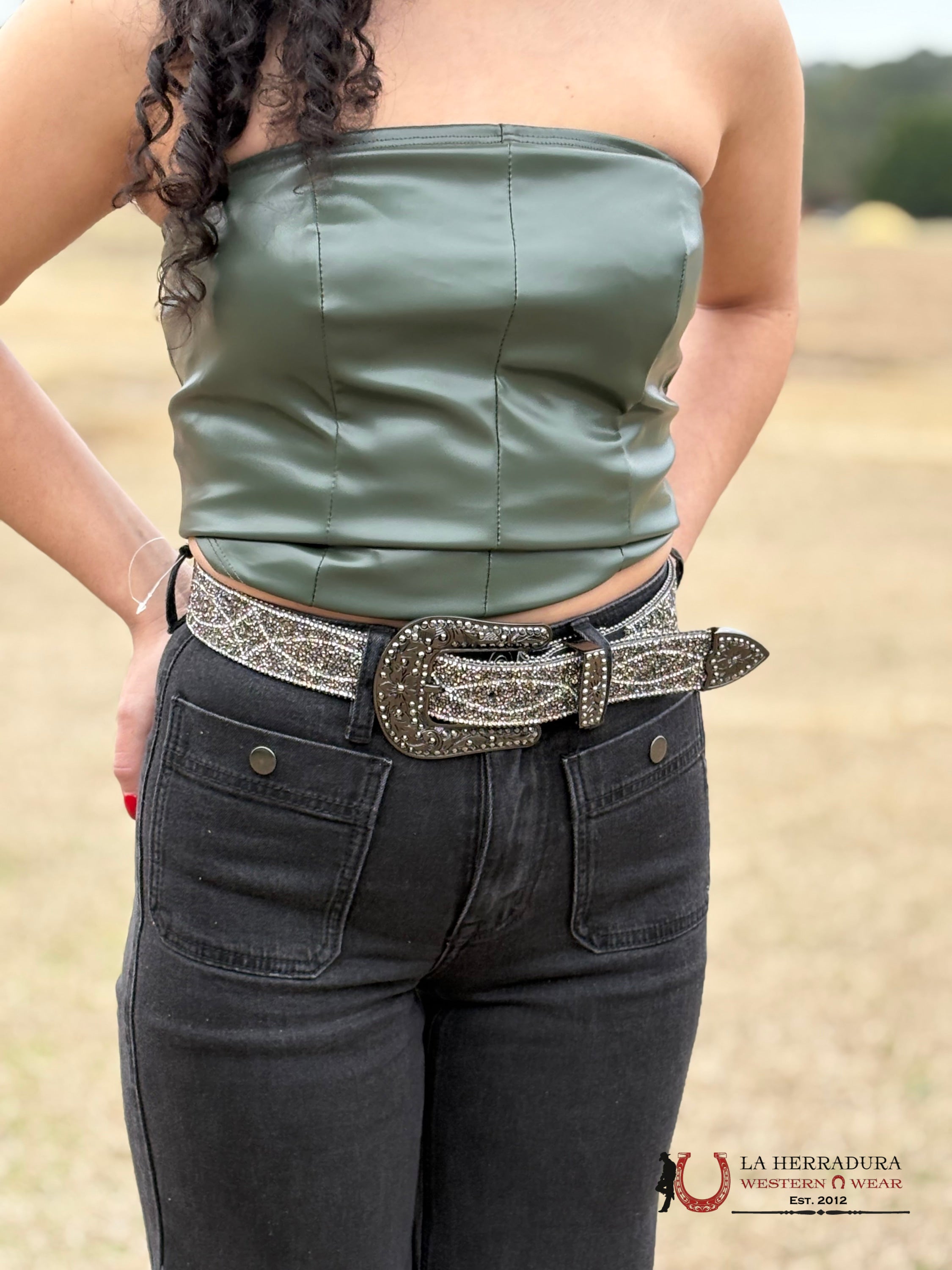 OLIVE GREEN TUBE TOP ROPA MUJERES