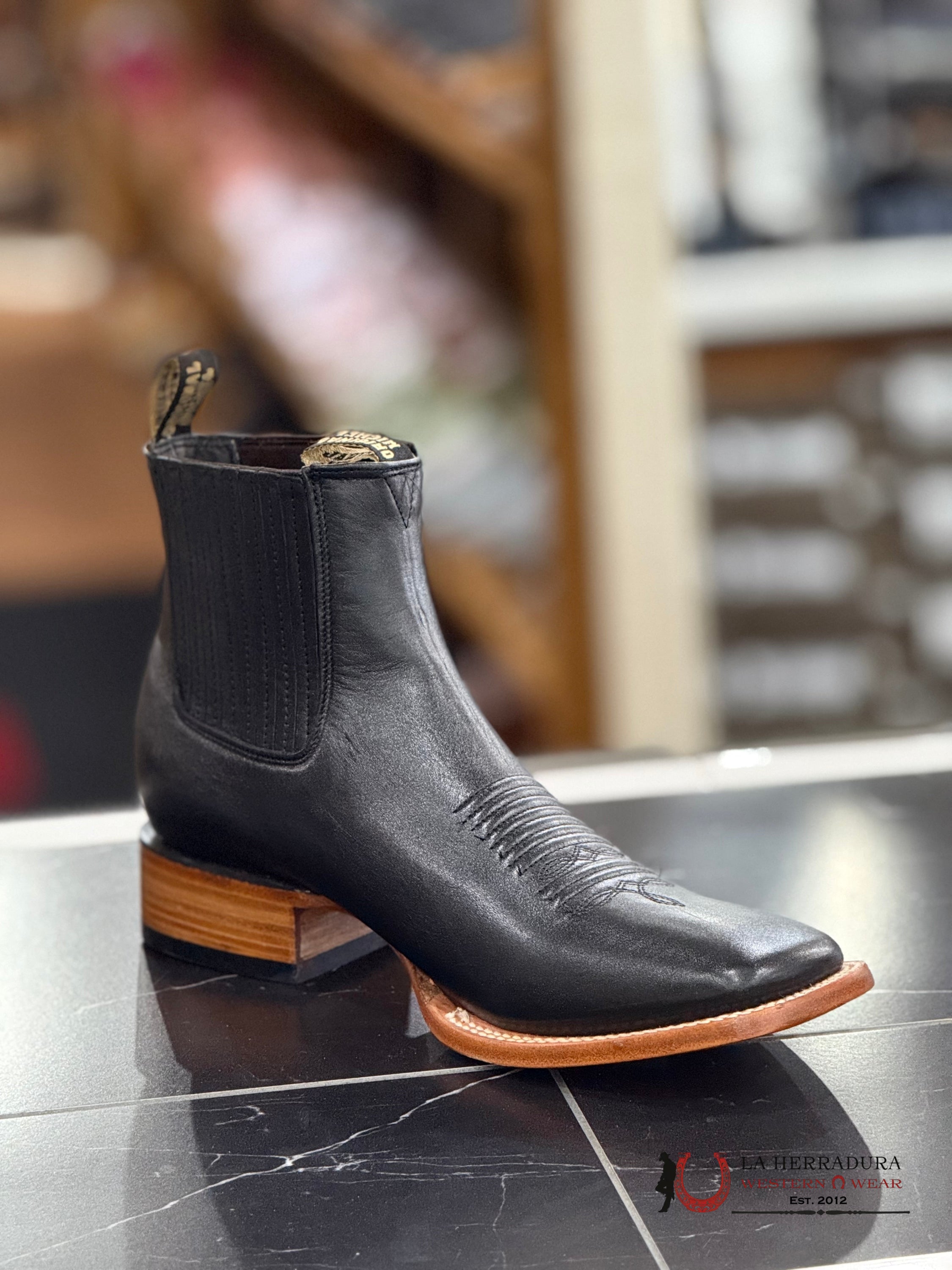 ORIGINAL MICHEL BOSTON BLACK SHORT BOOT SQ. TOE -582B4705 BOTAS HOMBRES