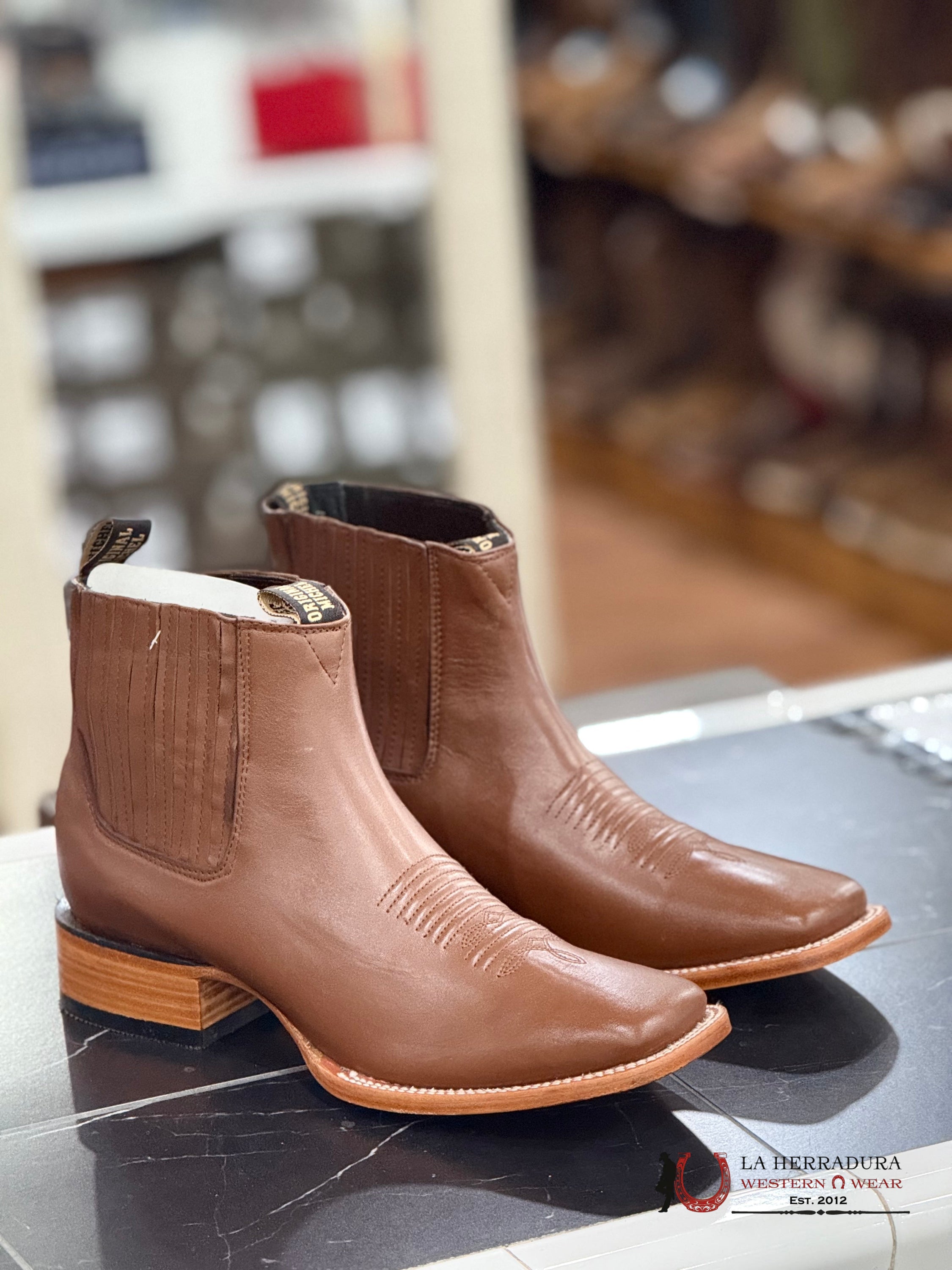 ORIGINAL MICHEL BOSTON BROWN SHORT BOOT SQ. TOE -582B4707EE BOTAS HOMBRES