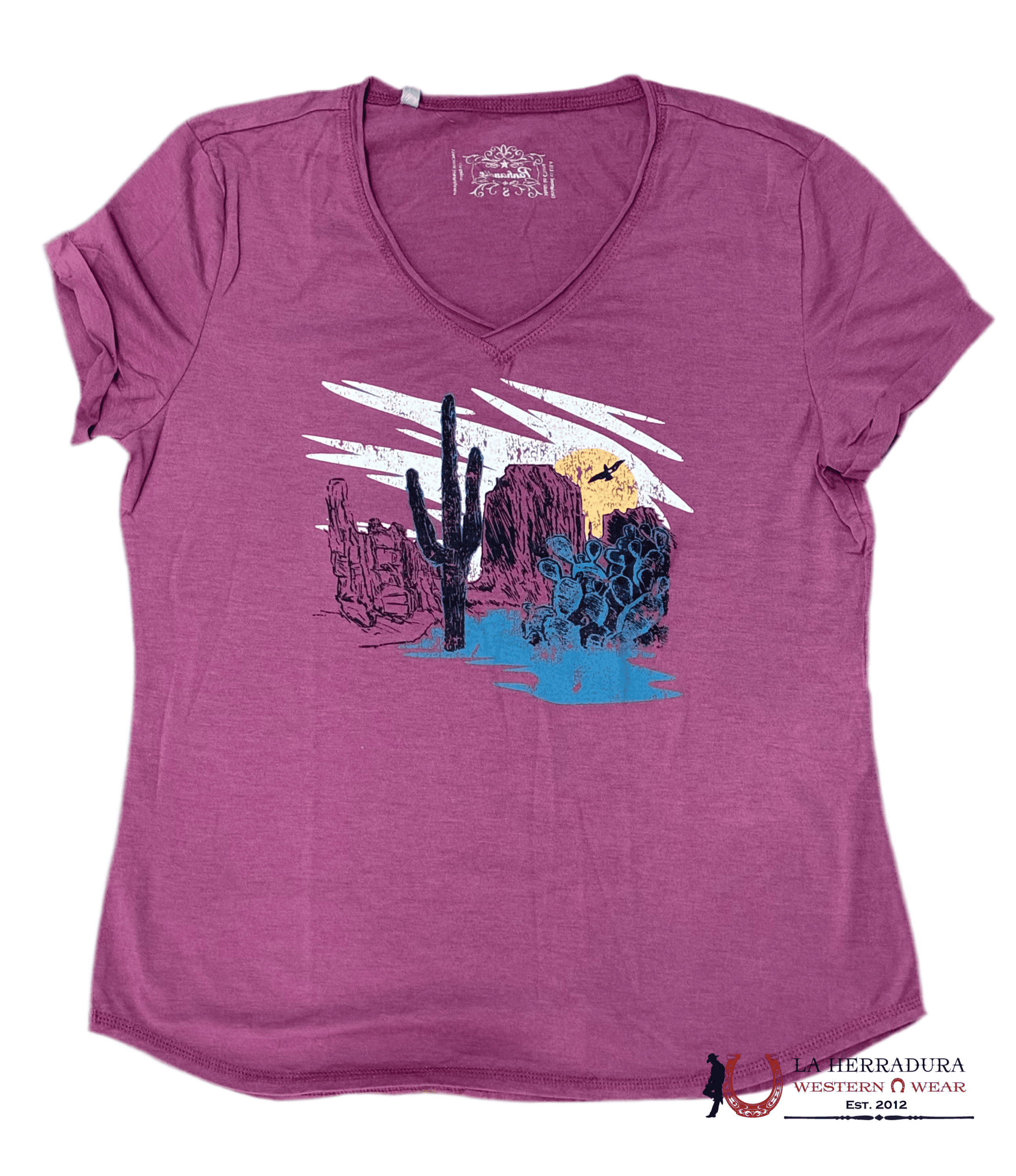 PANHANDALE WOMEN T-SHIRT ROSE /MAUVE DESERTE GRAPHIC WLWT21RZ13 ROPA MUJERES