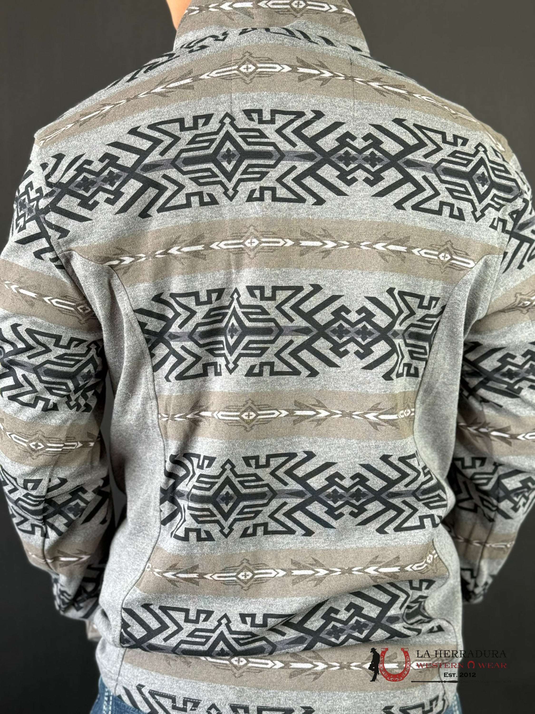 Panhandle Aztec Heather Henley Grey Sweatshirt Ropa Hombres