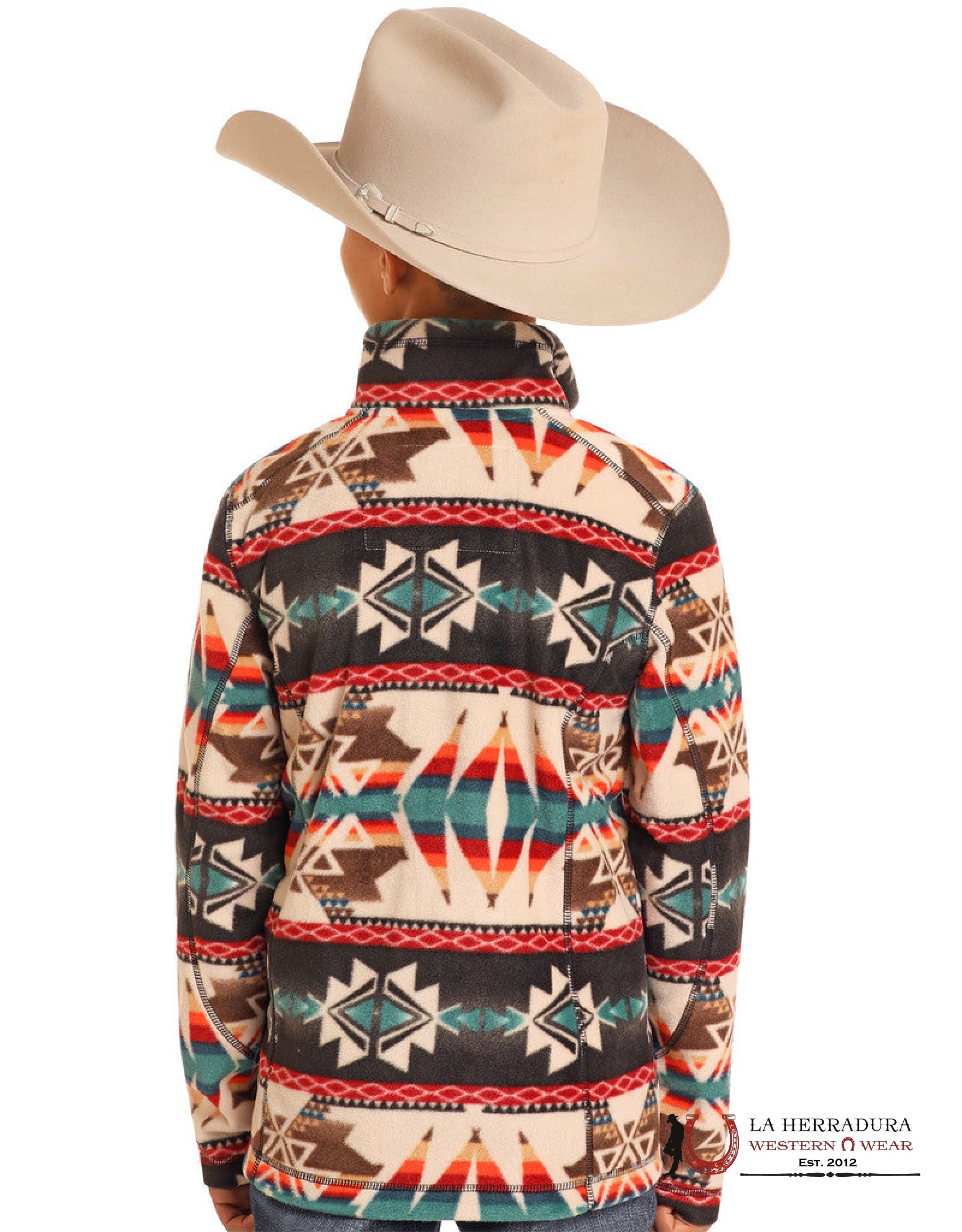 Panhandle Aztec Printed Fleece Pullover Niños