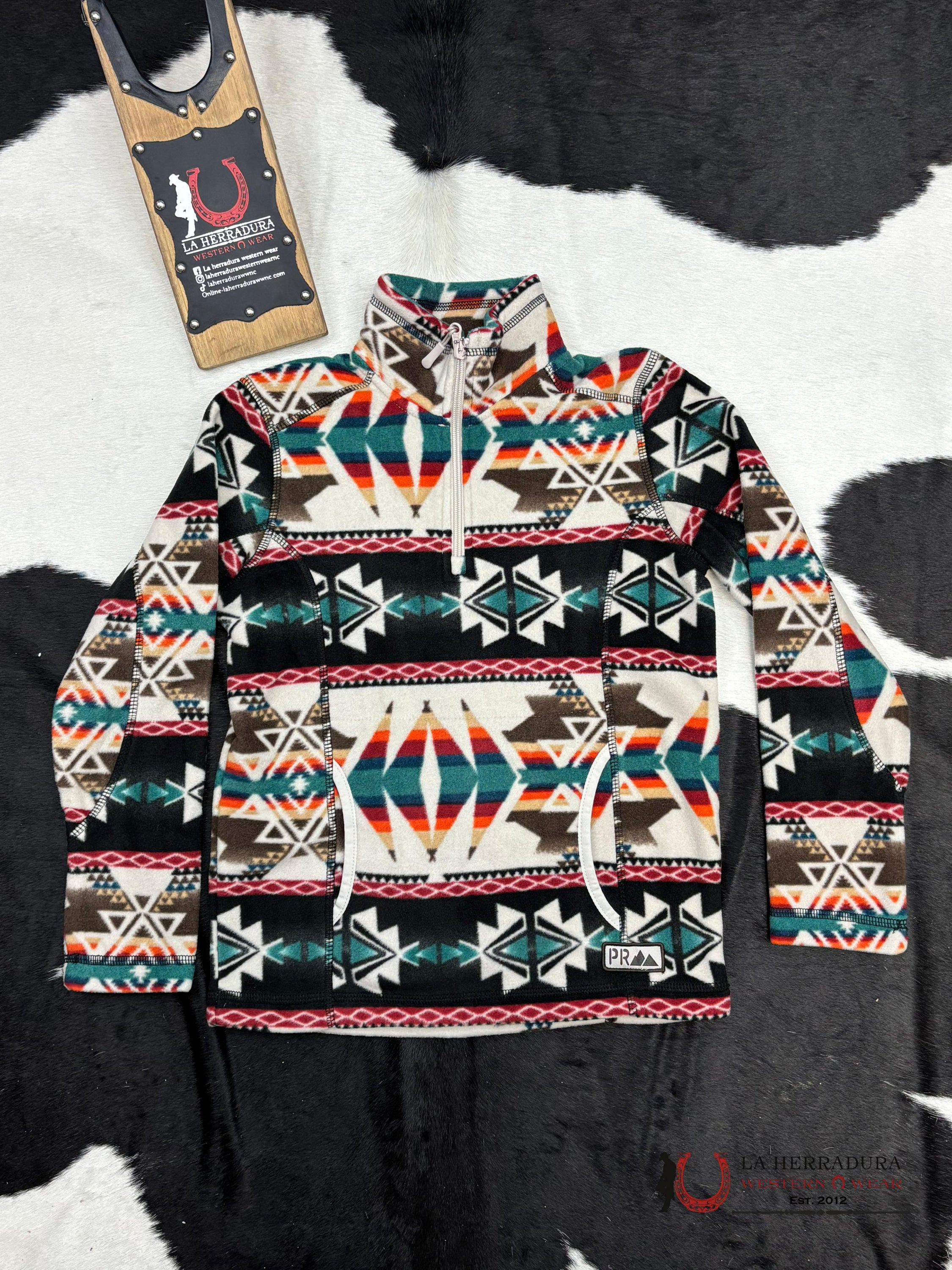 Panhandle Aztec Printed Fleece Pullover Niños