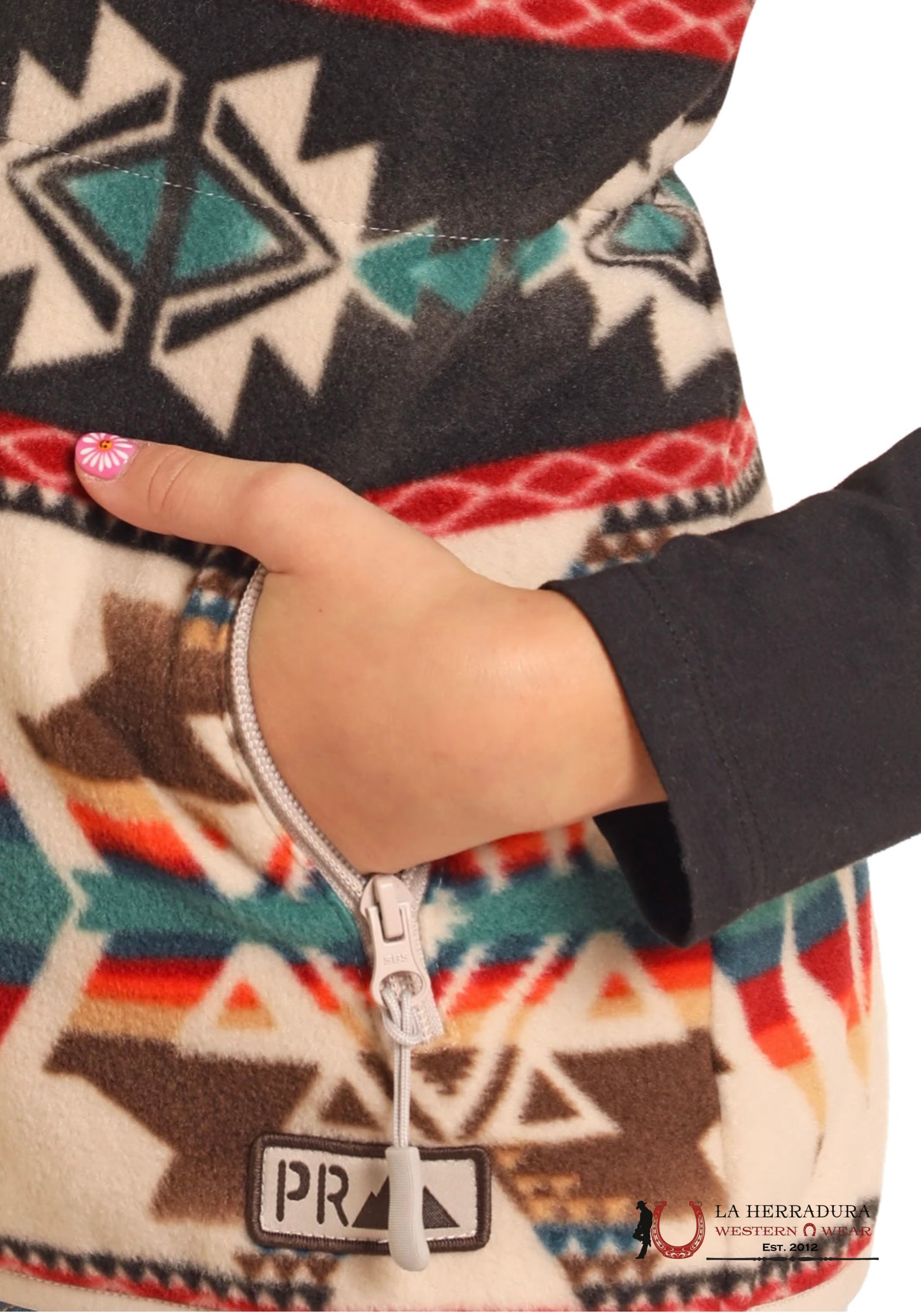 Panhandle Aztec Printed Fleece Vest Niños
