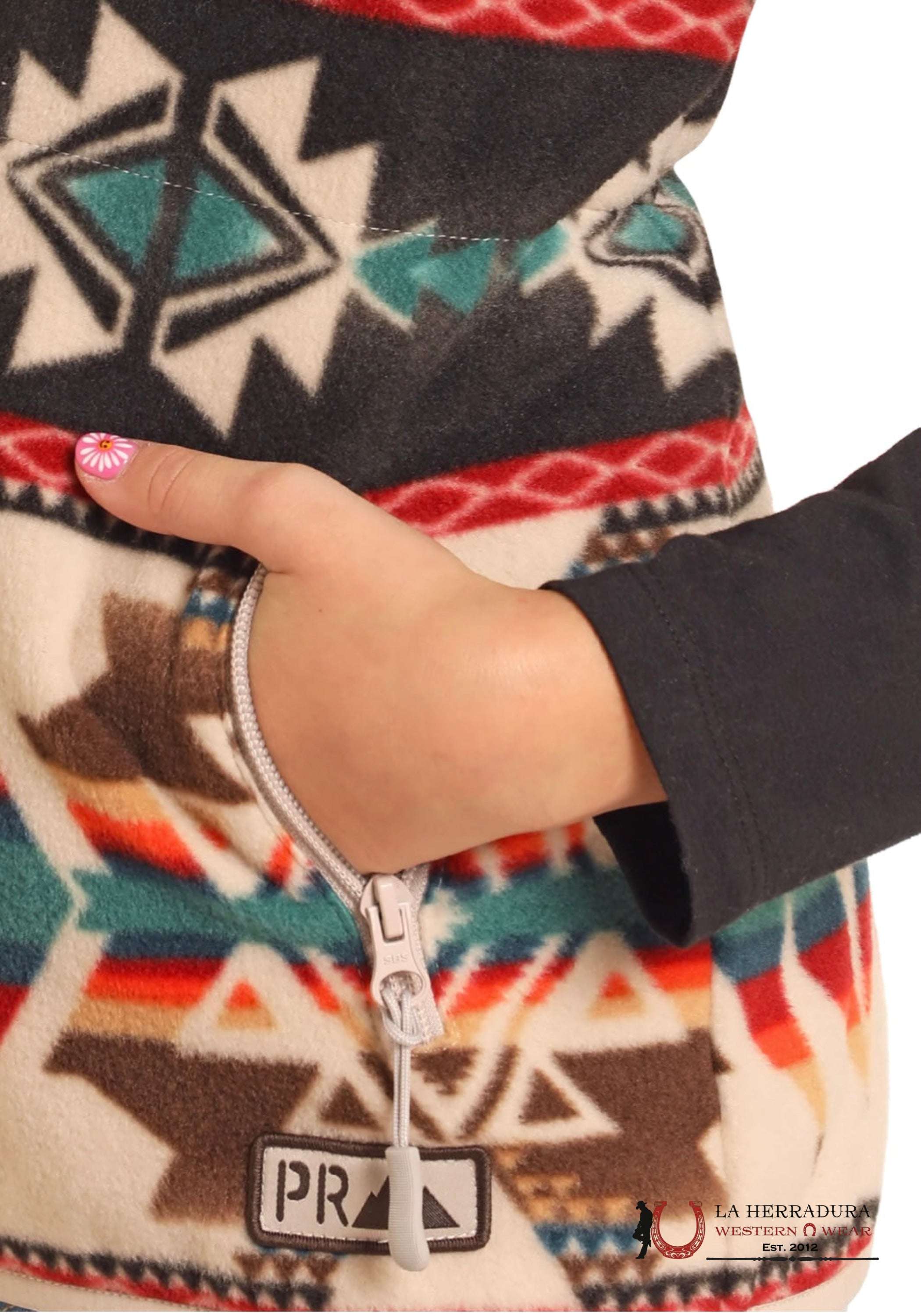 Panhandle Aztec Printed Fleece Vest Niños