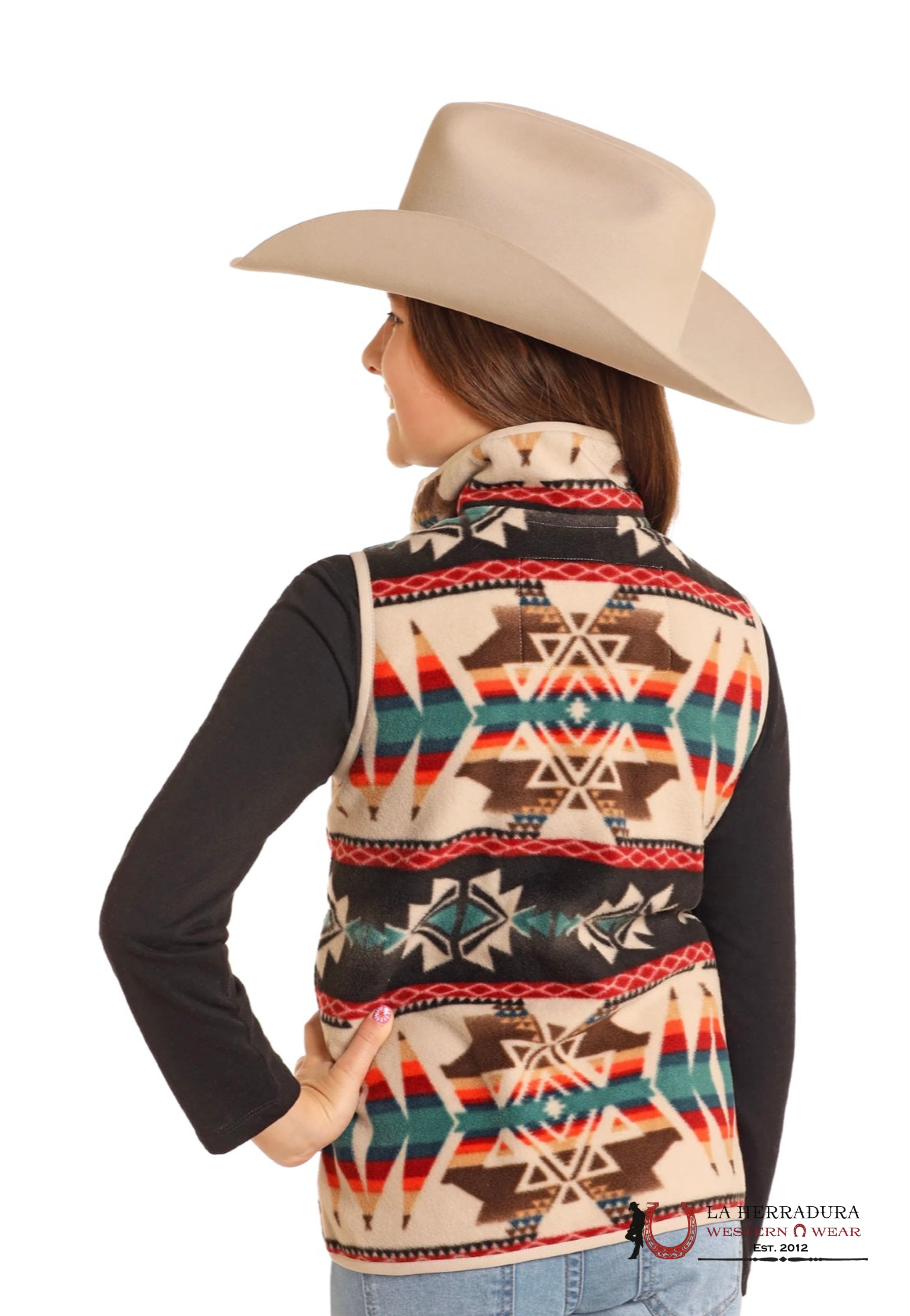 Panhandle Aztec Printed Fleece Vest Niños