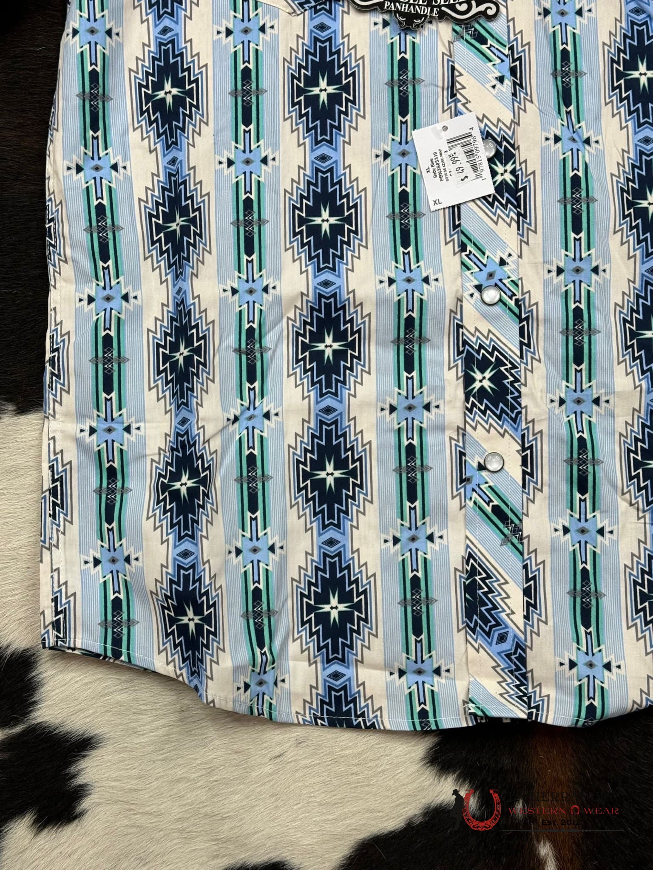 Panhandle Baby Blue Short Sleeve Astec Snap Niños