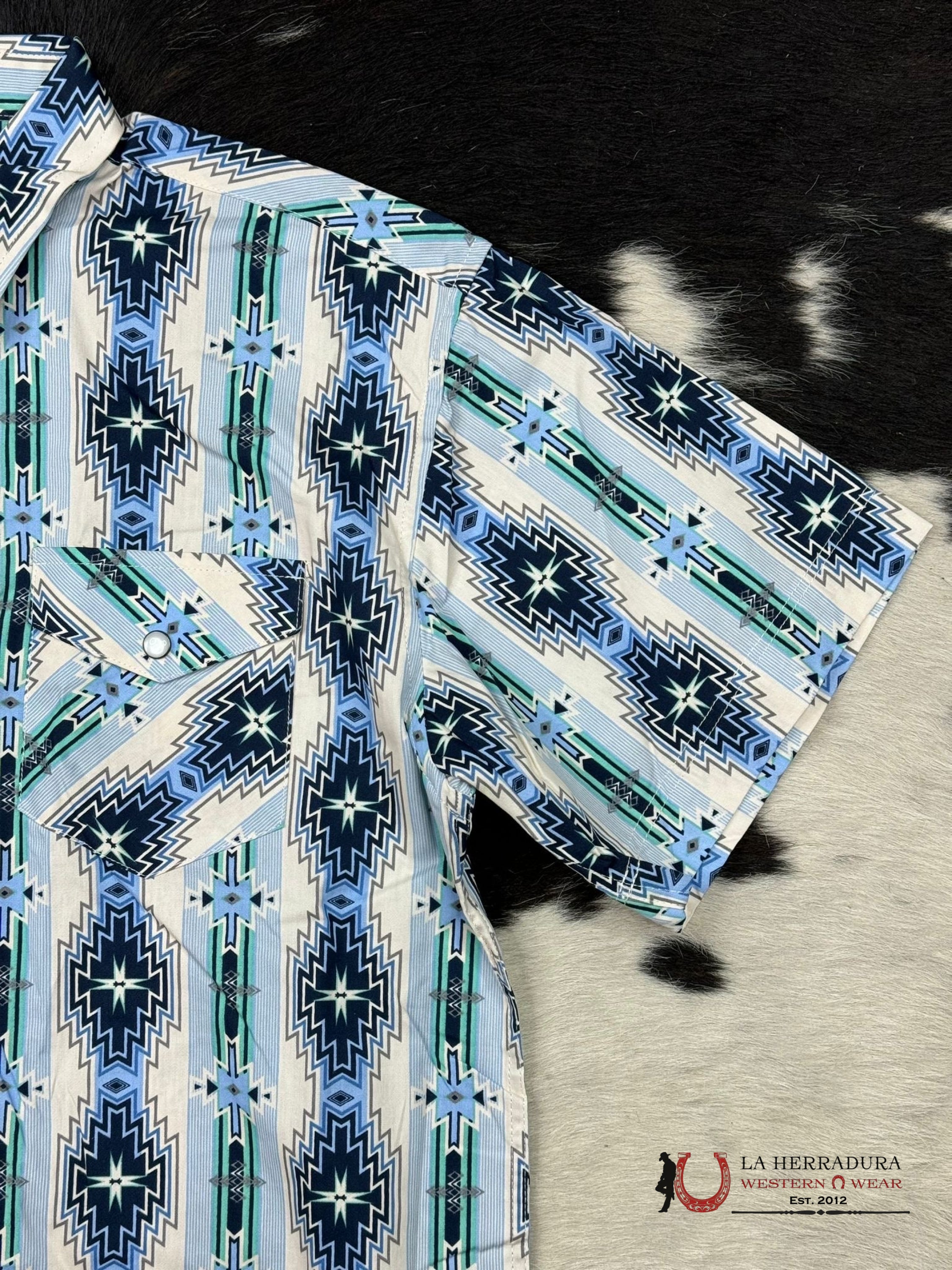 Panhandle Baby Blue Short Sleeve Astec Snap Niños