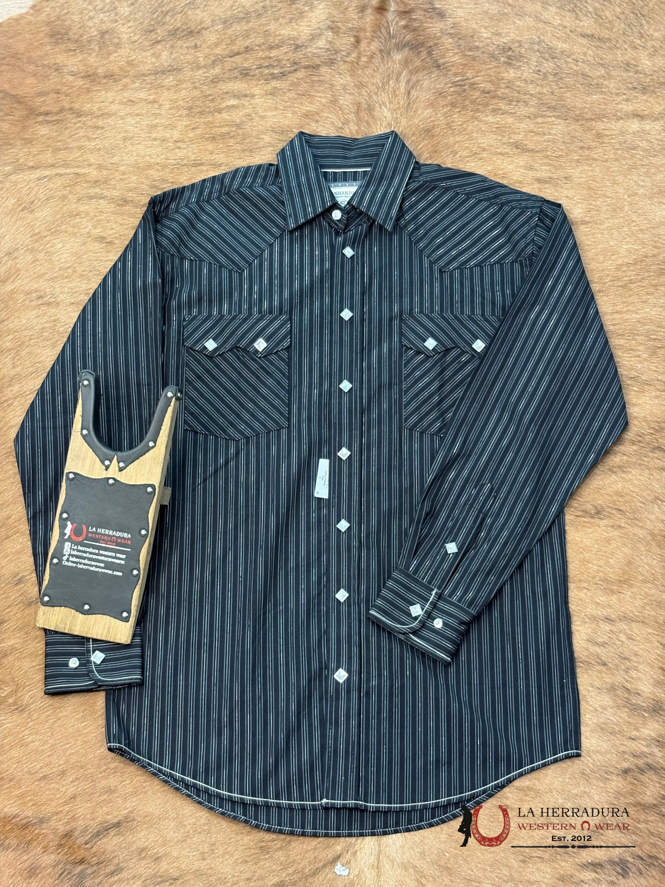 PANHANDLE BLACK MENS LONG SLEEVE SNAP SHIRT RSMSOFR0F8 ROPA HOMBRES