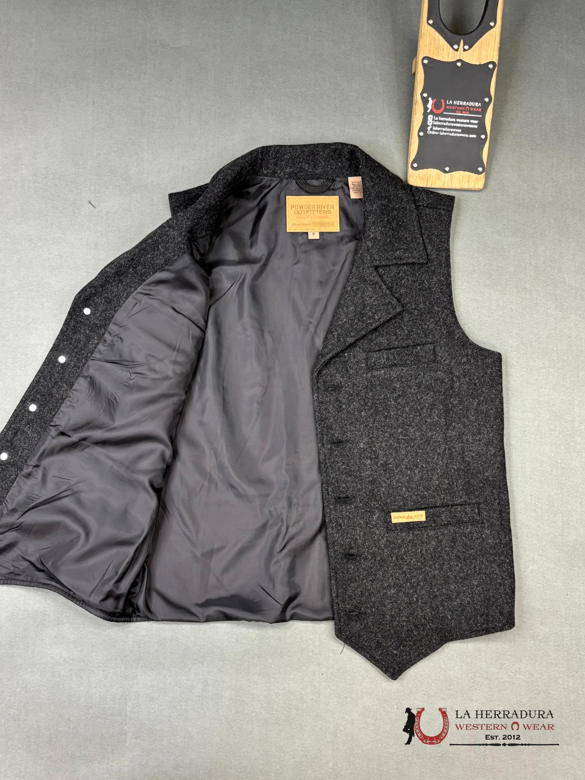 Panhandle Black Solid Montana Vest Ropa Hombres