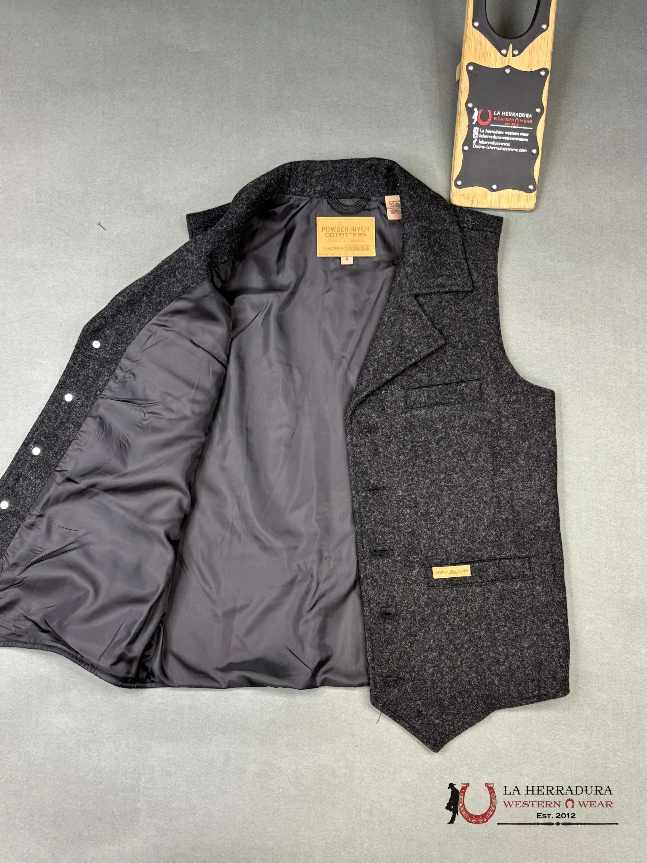 Panhandle Black Solid Montana Vest Ropa Hombres