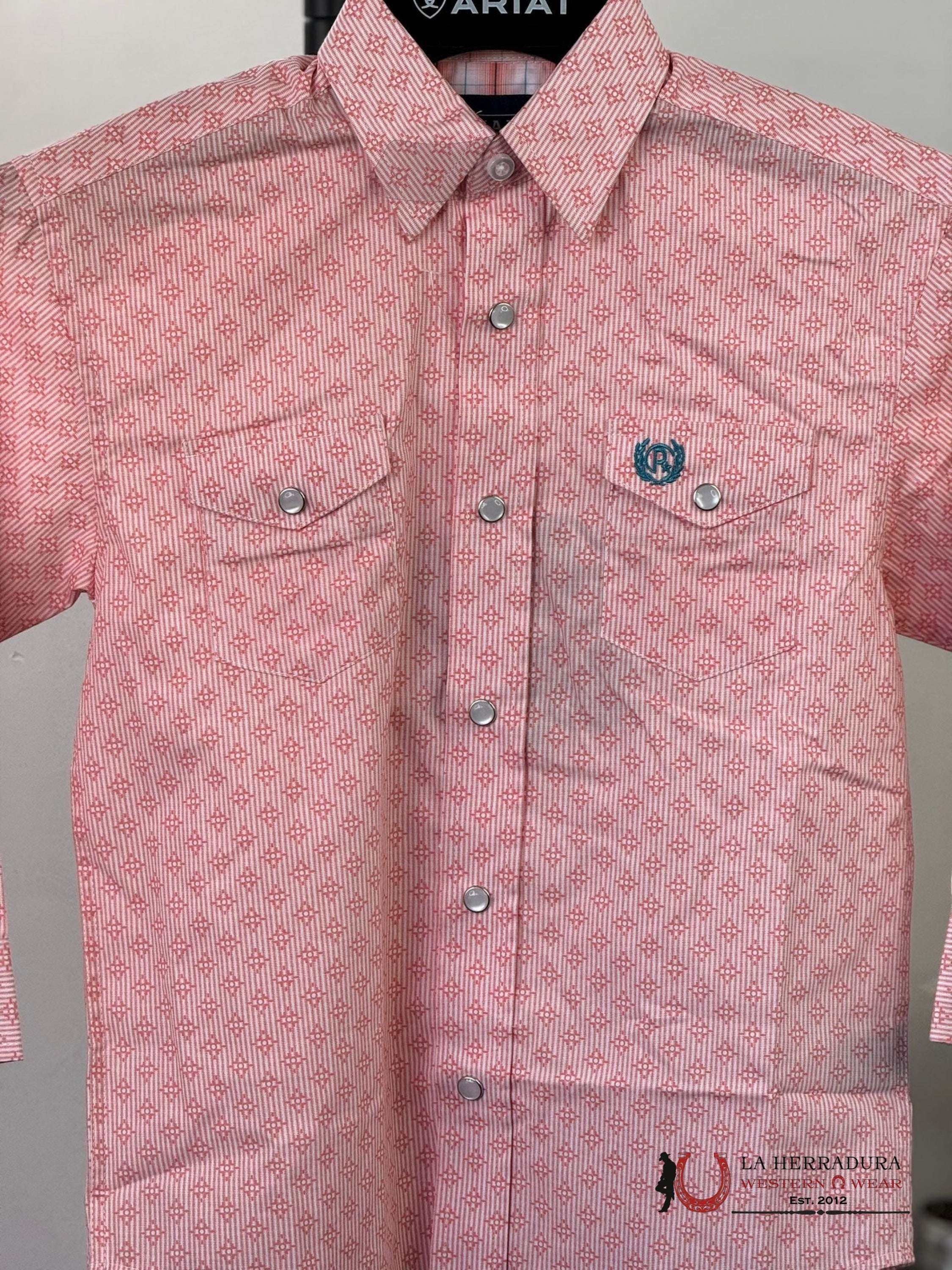 Panhandle Boys Melon Diamond Long Sleeve Shirt Niños