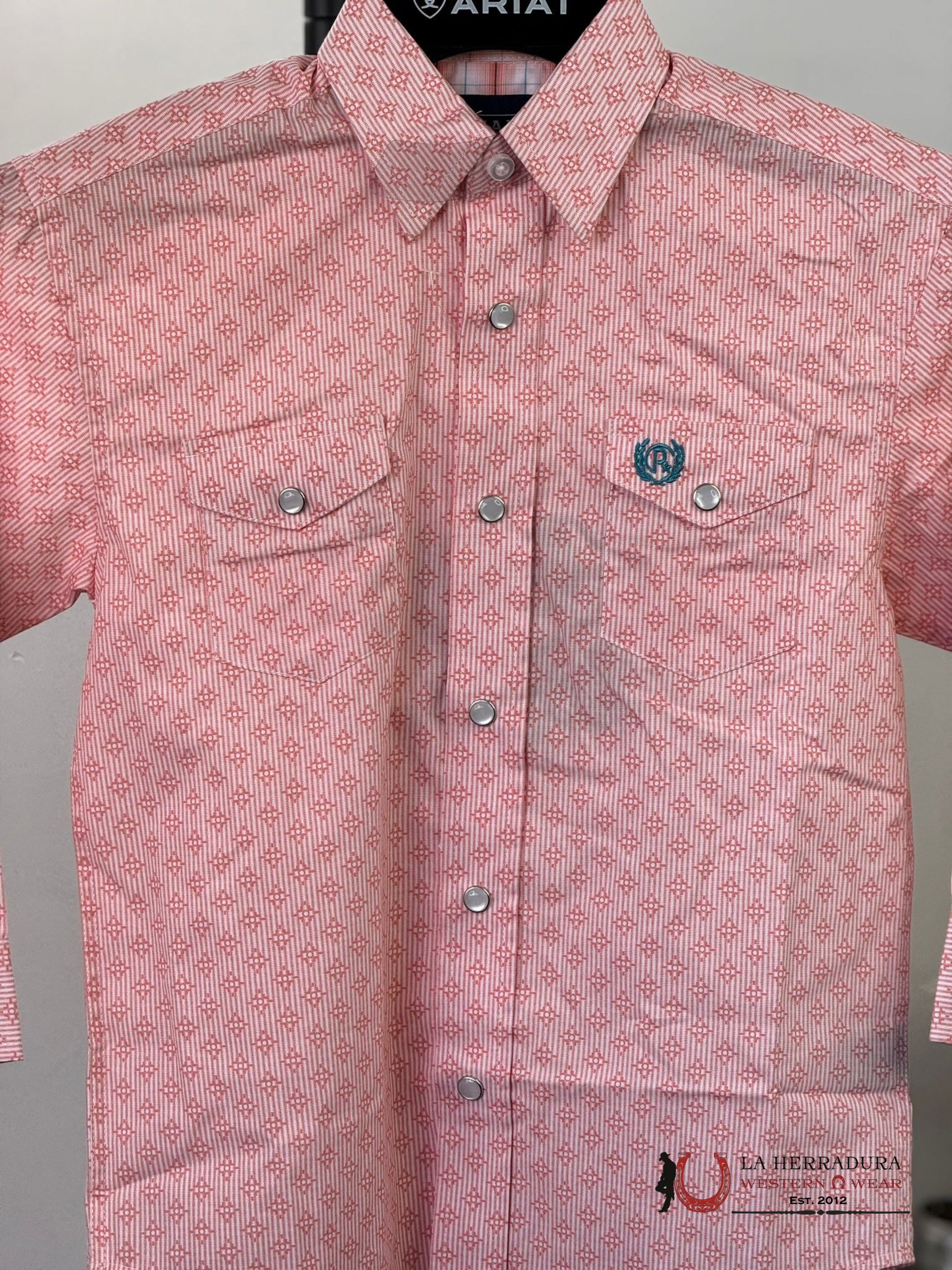 Panhandle Boys Melon Diamond Long Sleeve Shirt Niños