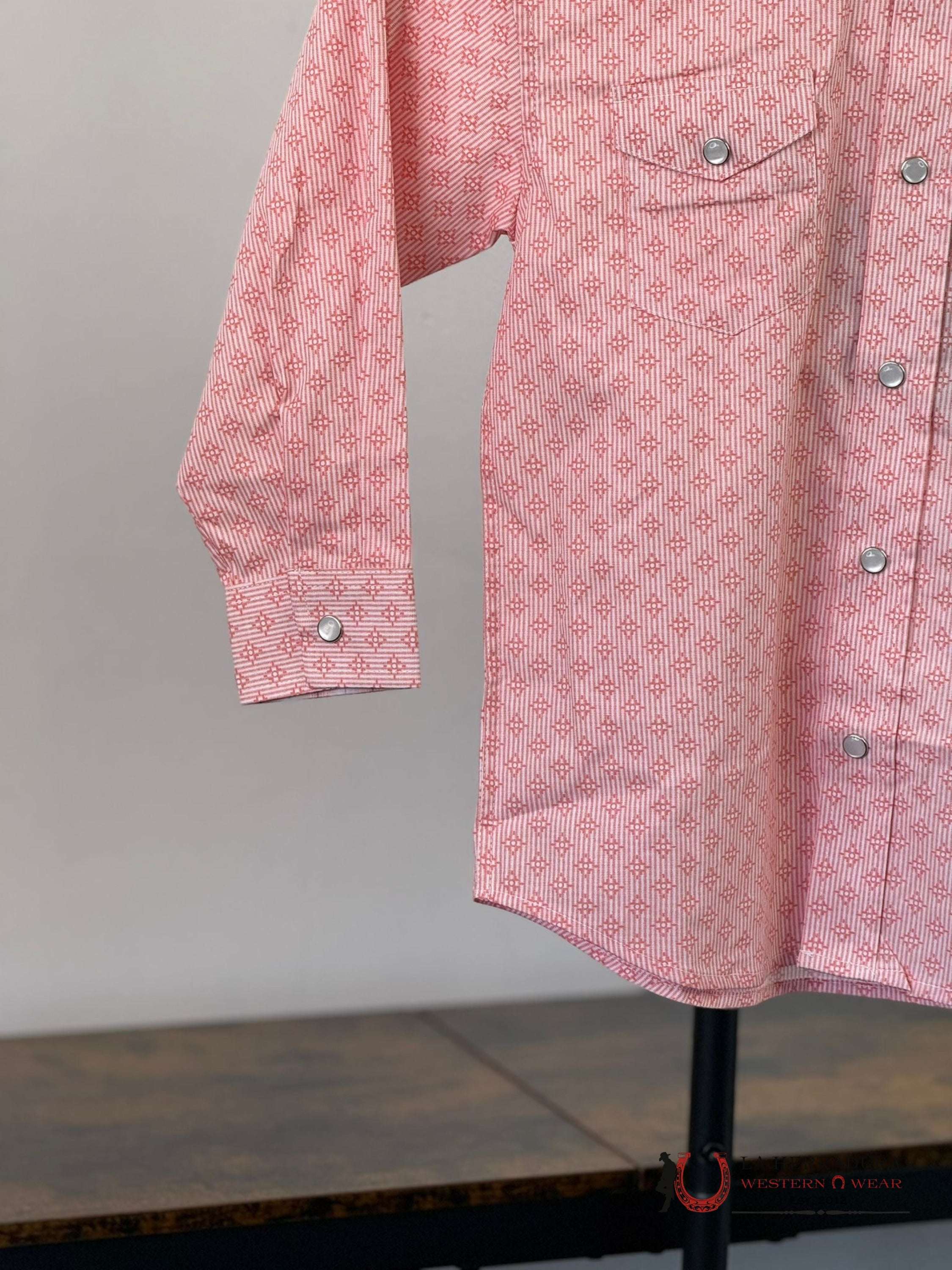 Panhandle Boys Melon Diamond Long Sleeve Shirt Niños