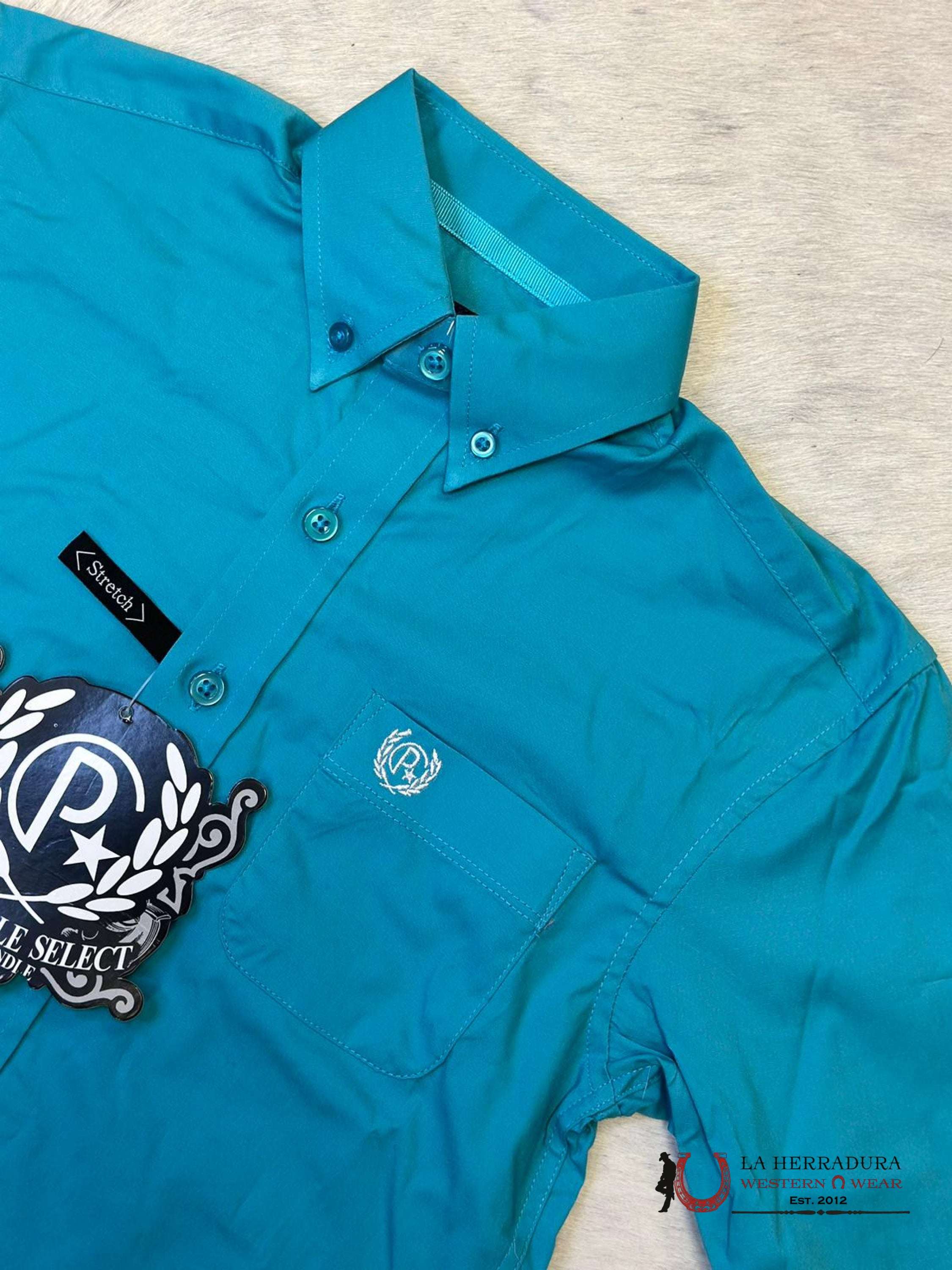 Panhandle Boys Solid Teal Shirt Niños