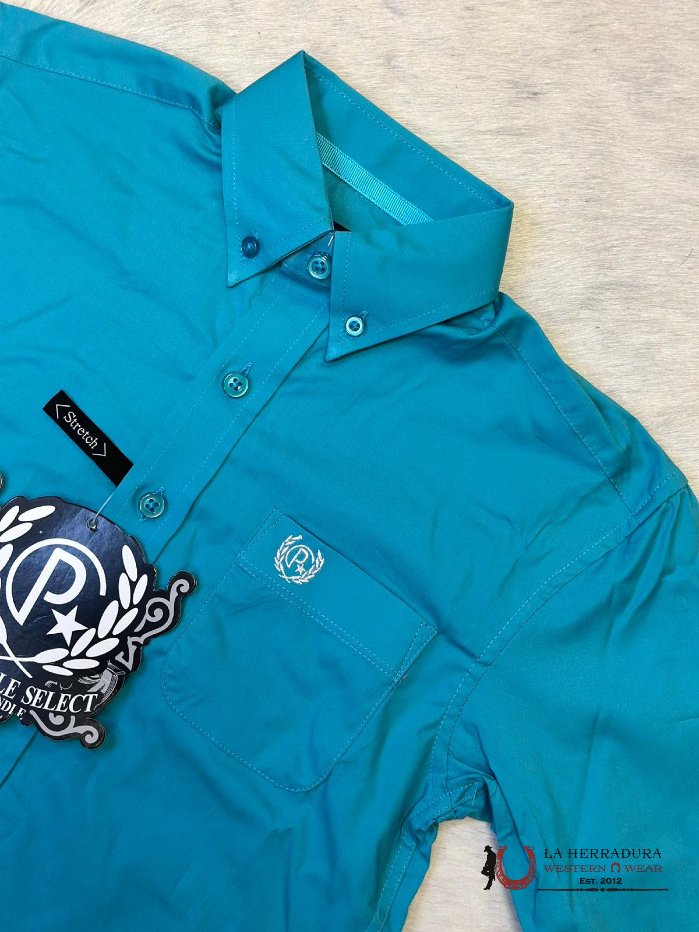 Panhandle Boys Solid Teal Shirt Niños