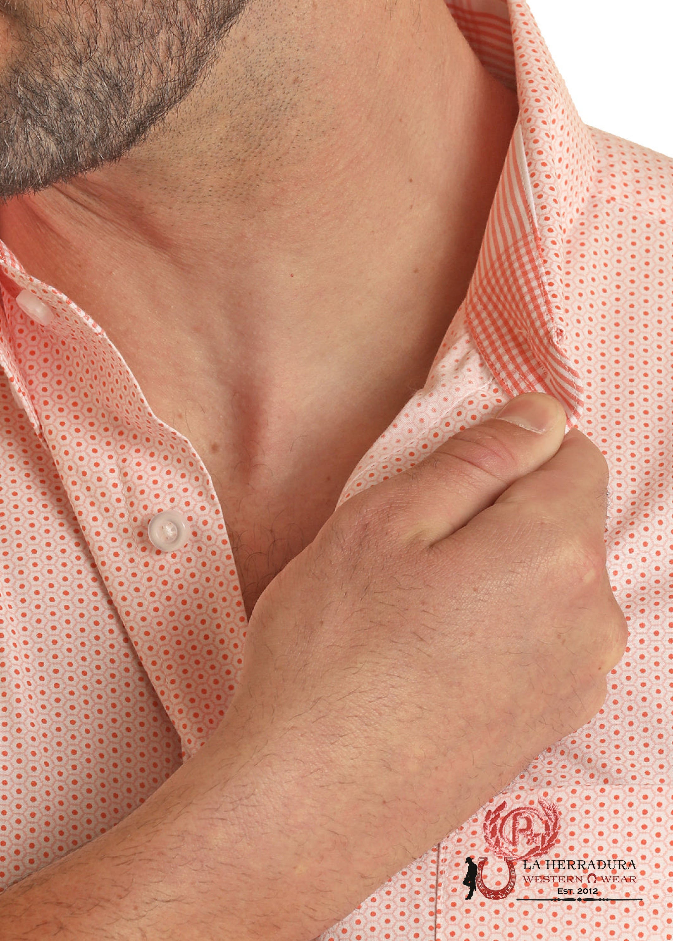 PANHANDLE CORAL PLAID 1PKT BUTTON UP SHORT SLEEVE PMB3S03795 ROPA HOMBRES