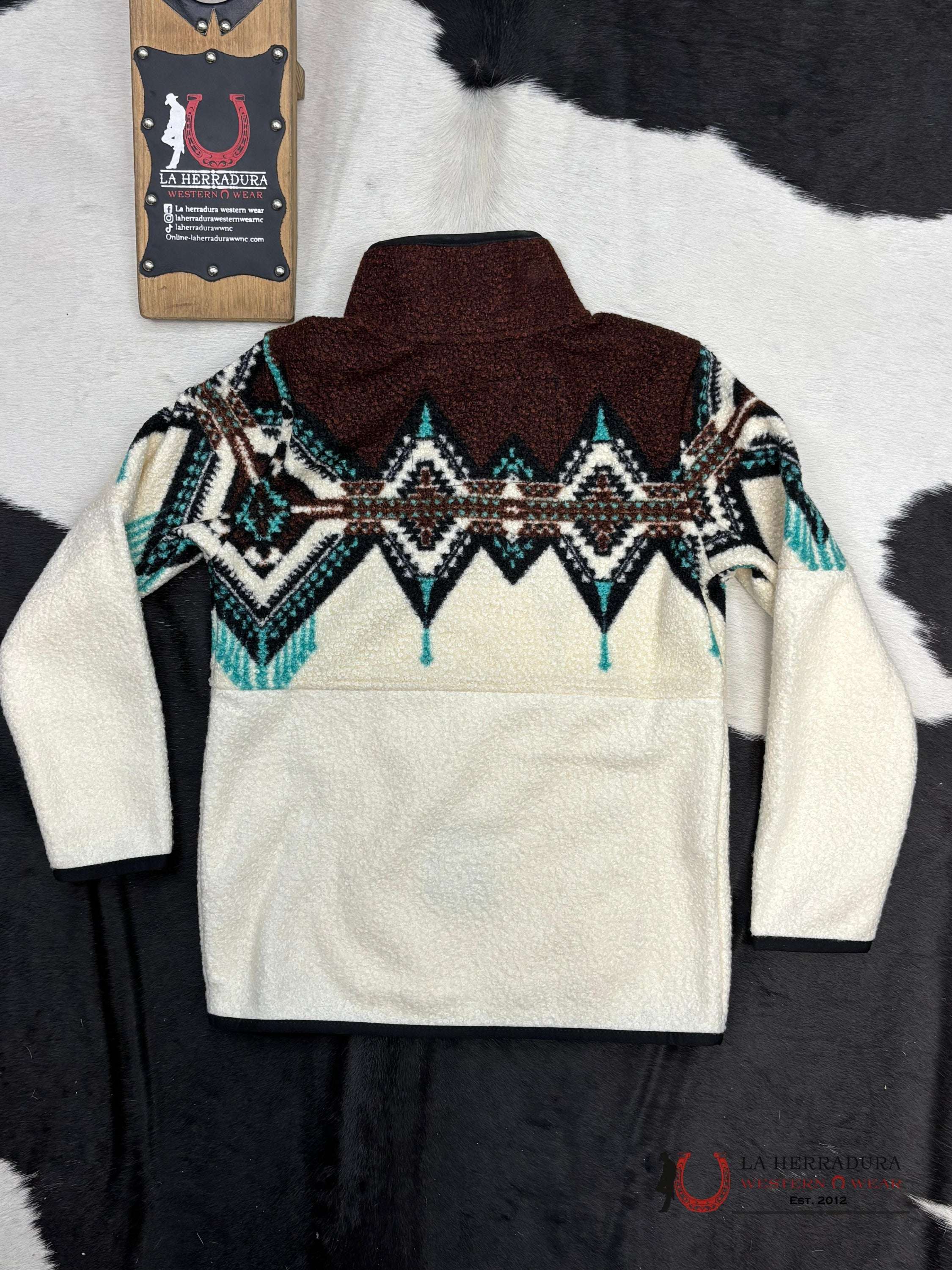 Panhandle Dark Brown Border Rebber Pullover Kids Jacket Niños