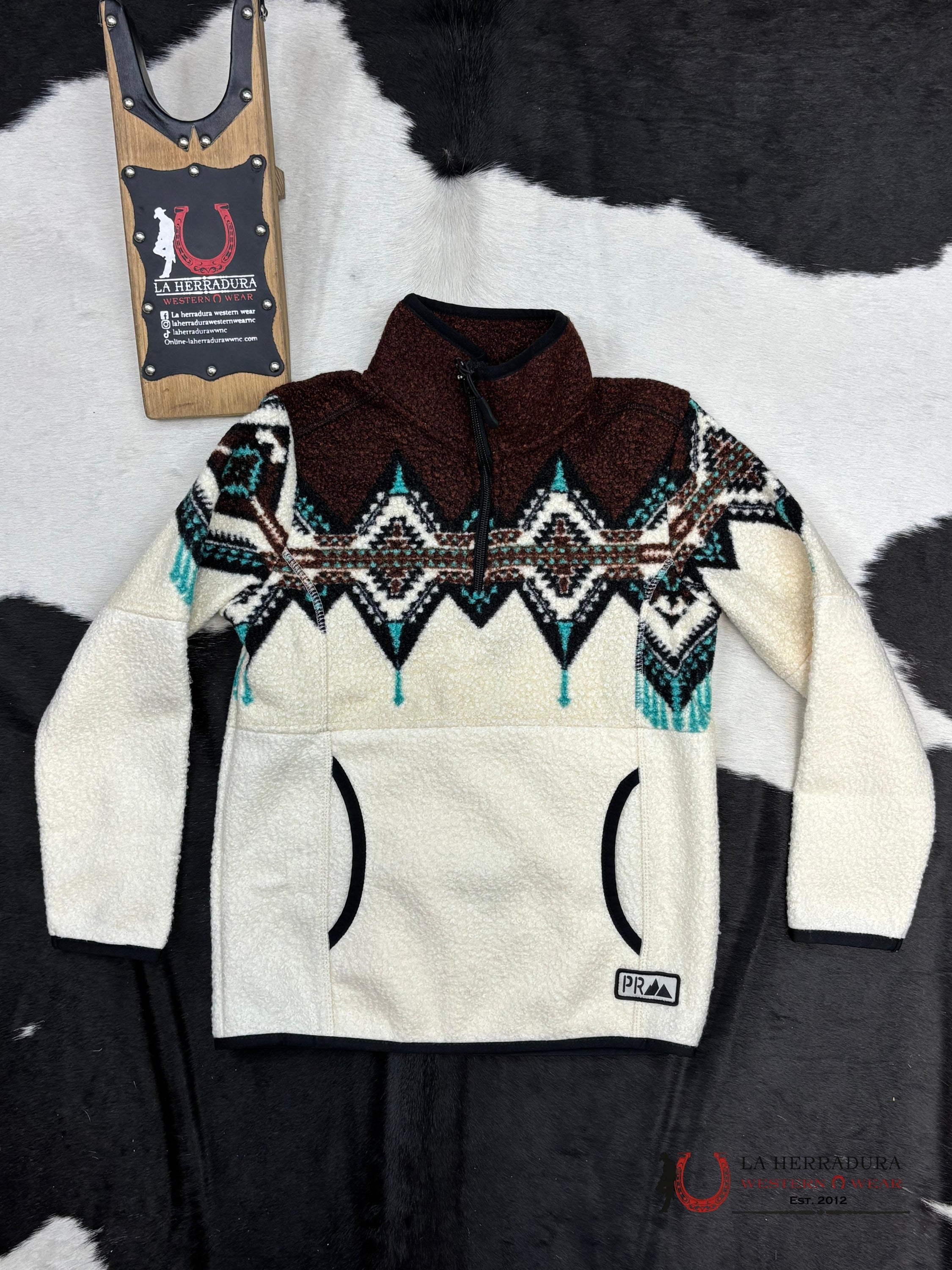 Panhandle Dark Brown Border Rebber Pullover Kids Jacket Niños
