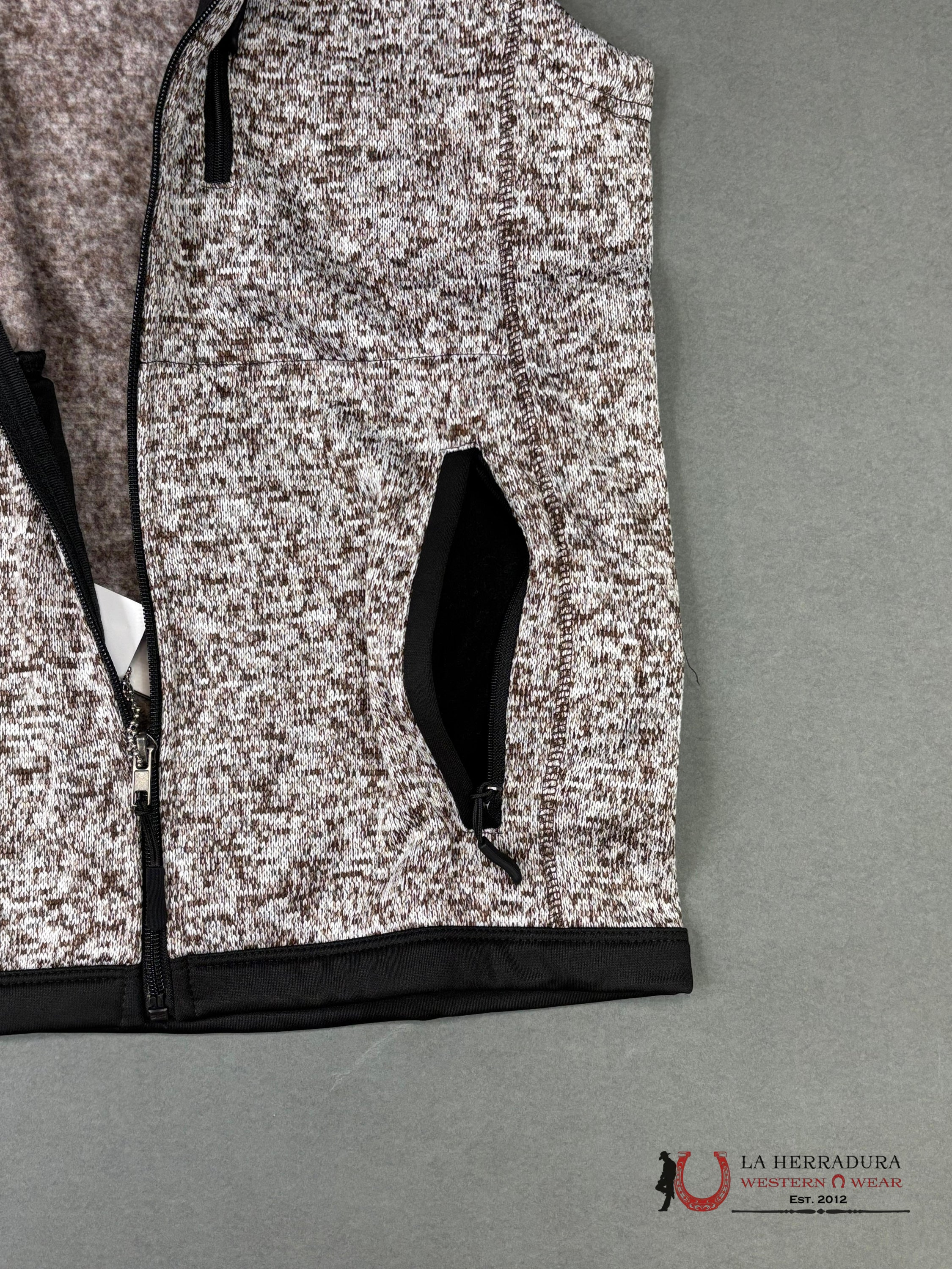 Panhandle Dark Brown Knit Melange Vest Ropa Hombres