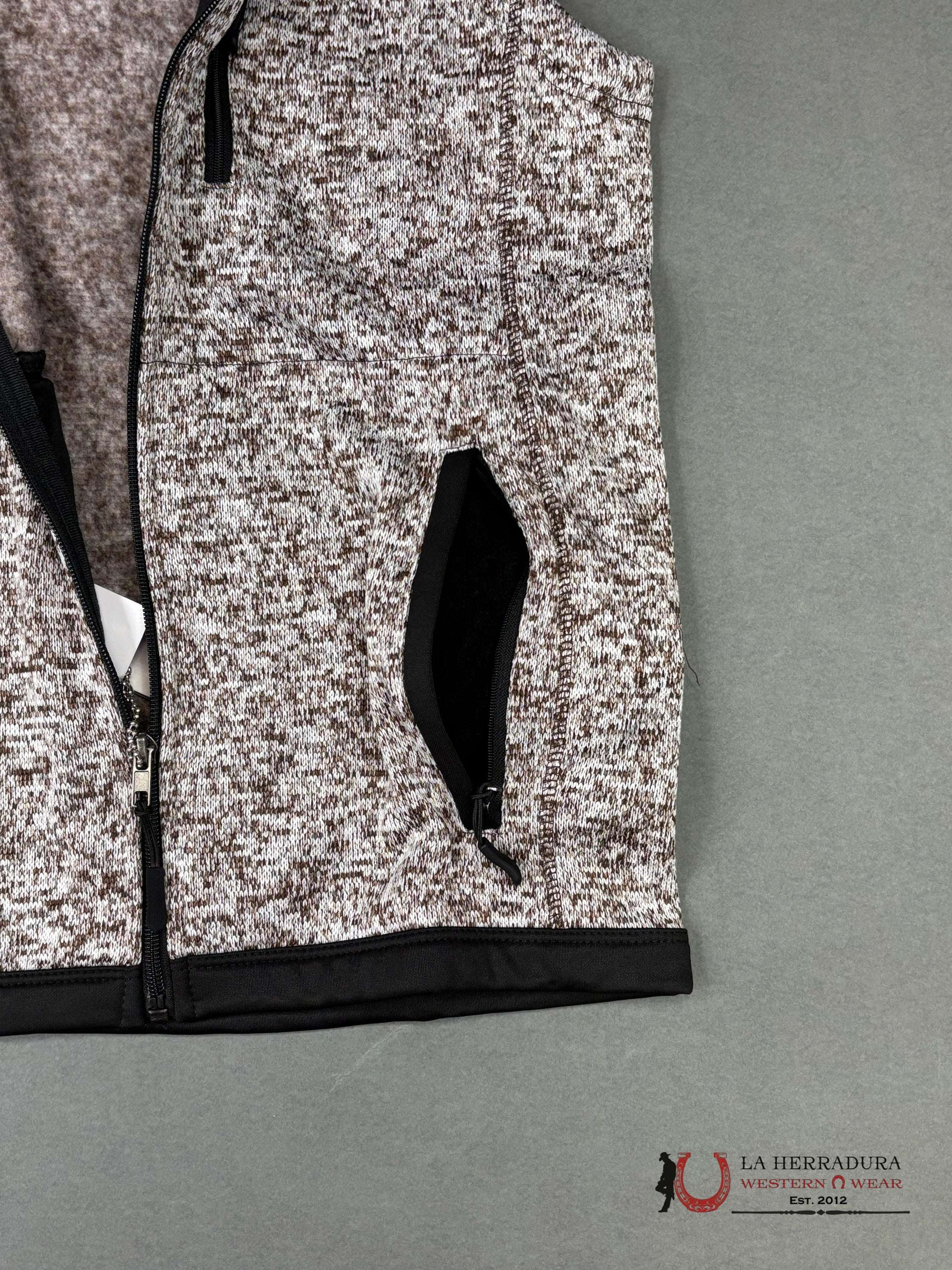 Panhandle Dark Brown Knit Melange Vest Ropa Hombres