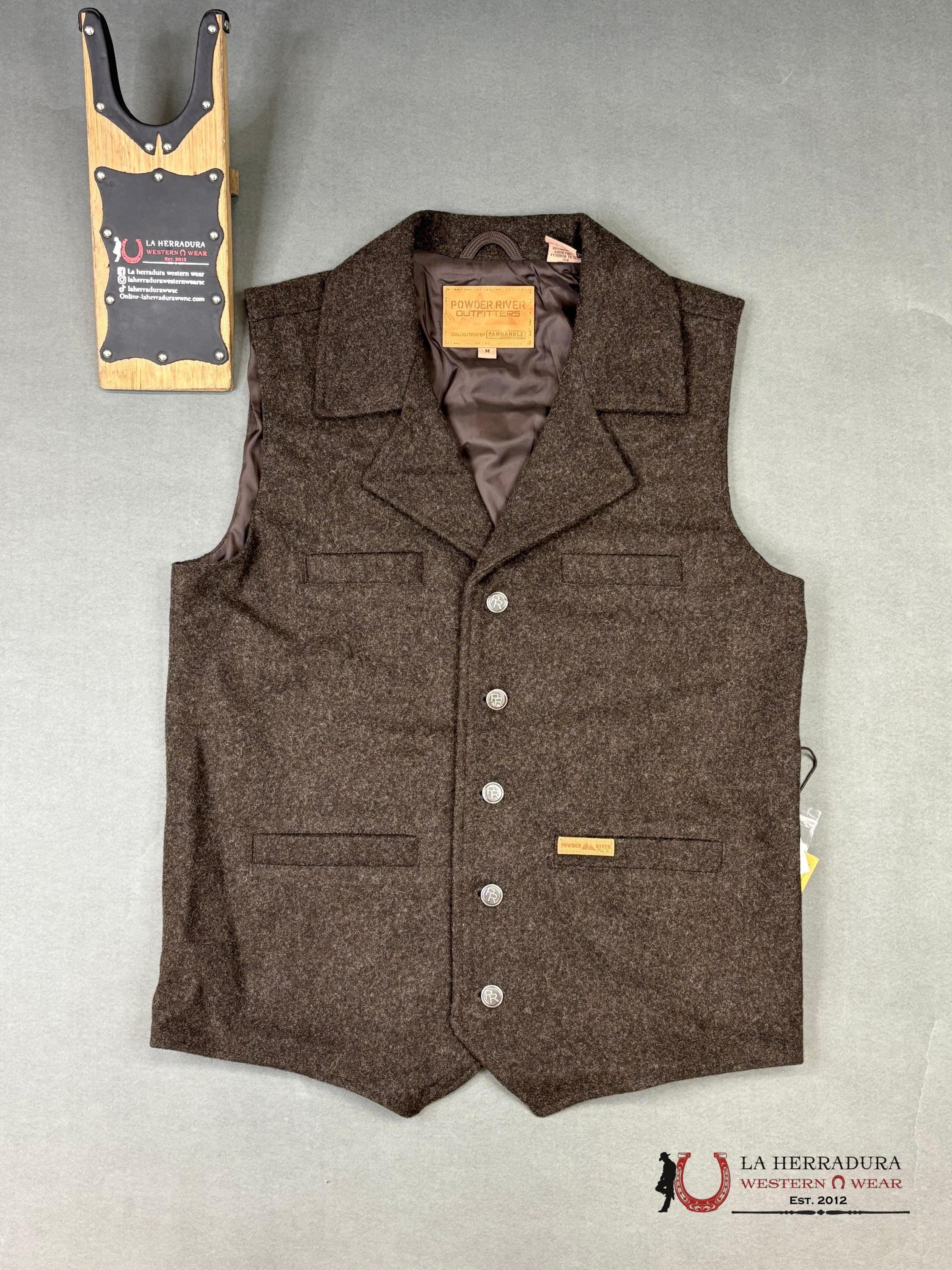 Panhandle Dark Brown Solid Montana Vest Ropa Hombres