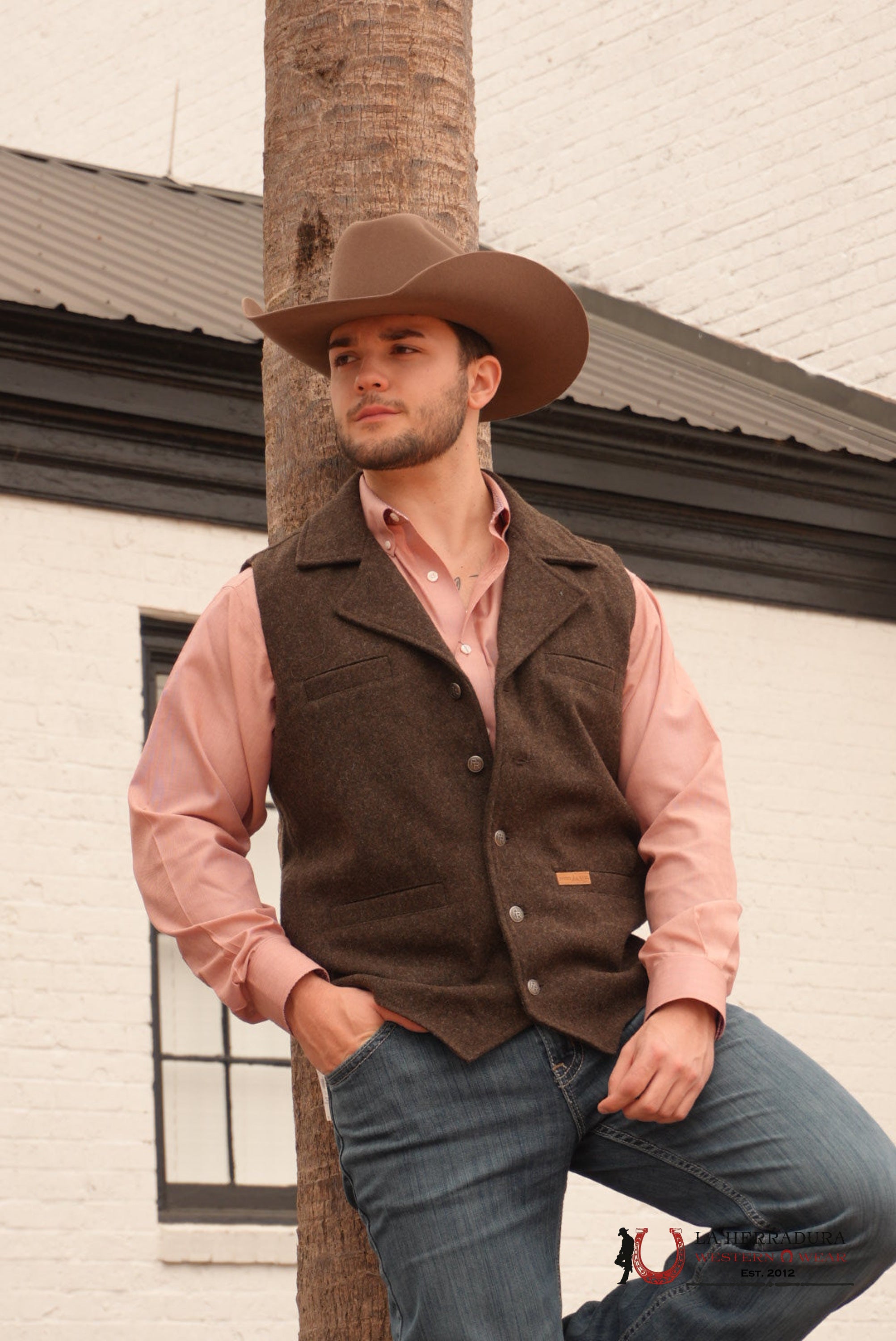 PANHANDLE DARK BROWN SOLID MONTANA VEST ROPA HOMBRES