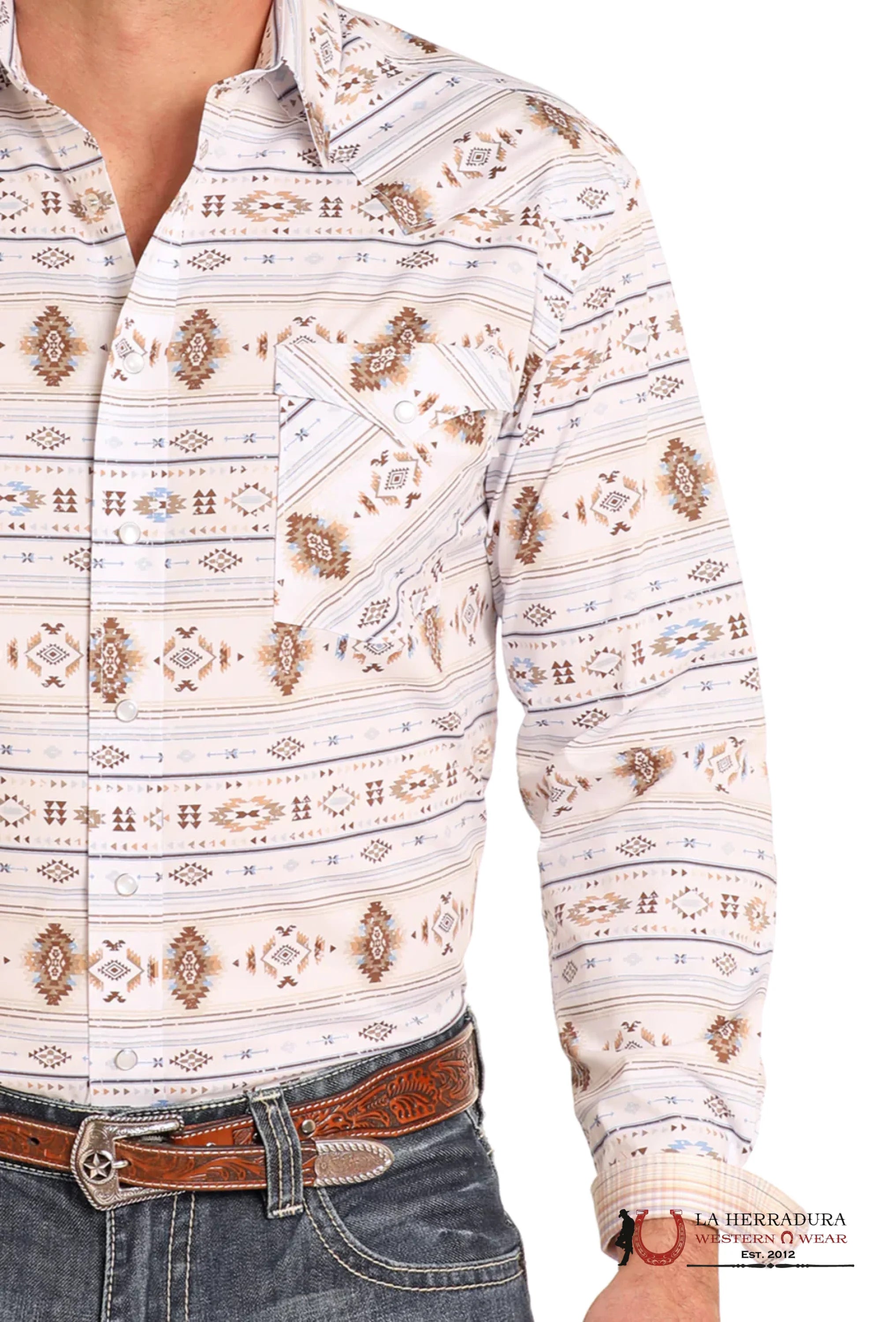 ROCK AND ROLL LONG SLEEVE AHIRT TAUPE AZTEC - 4594 ROPA HOMBRES