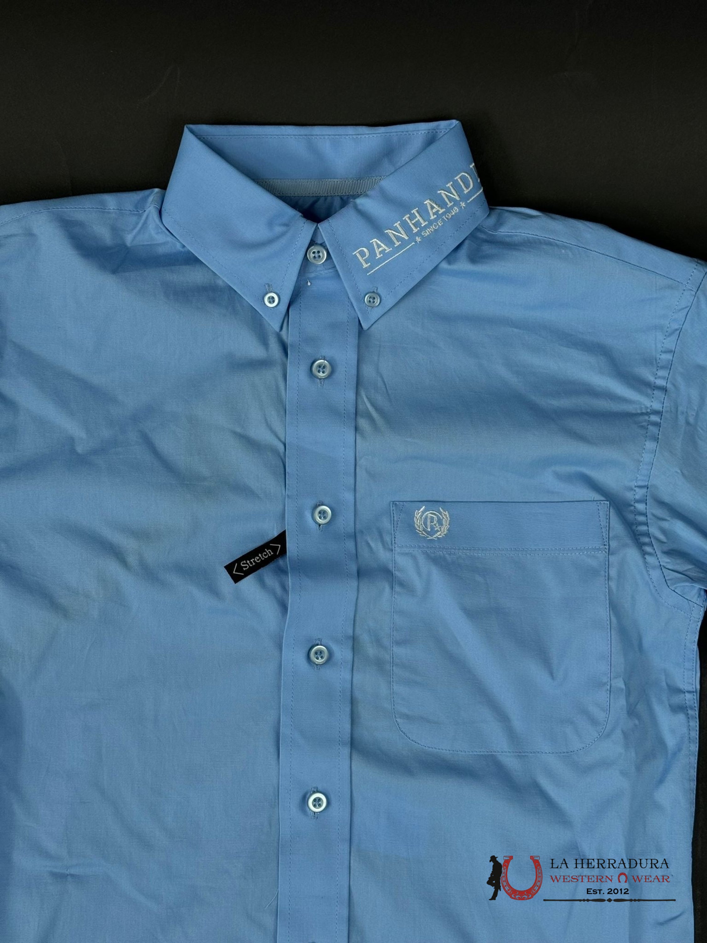 Panhandle Long Sleeve Solid Polin Baby Blue Ropa Hombres