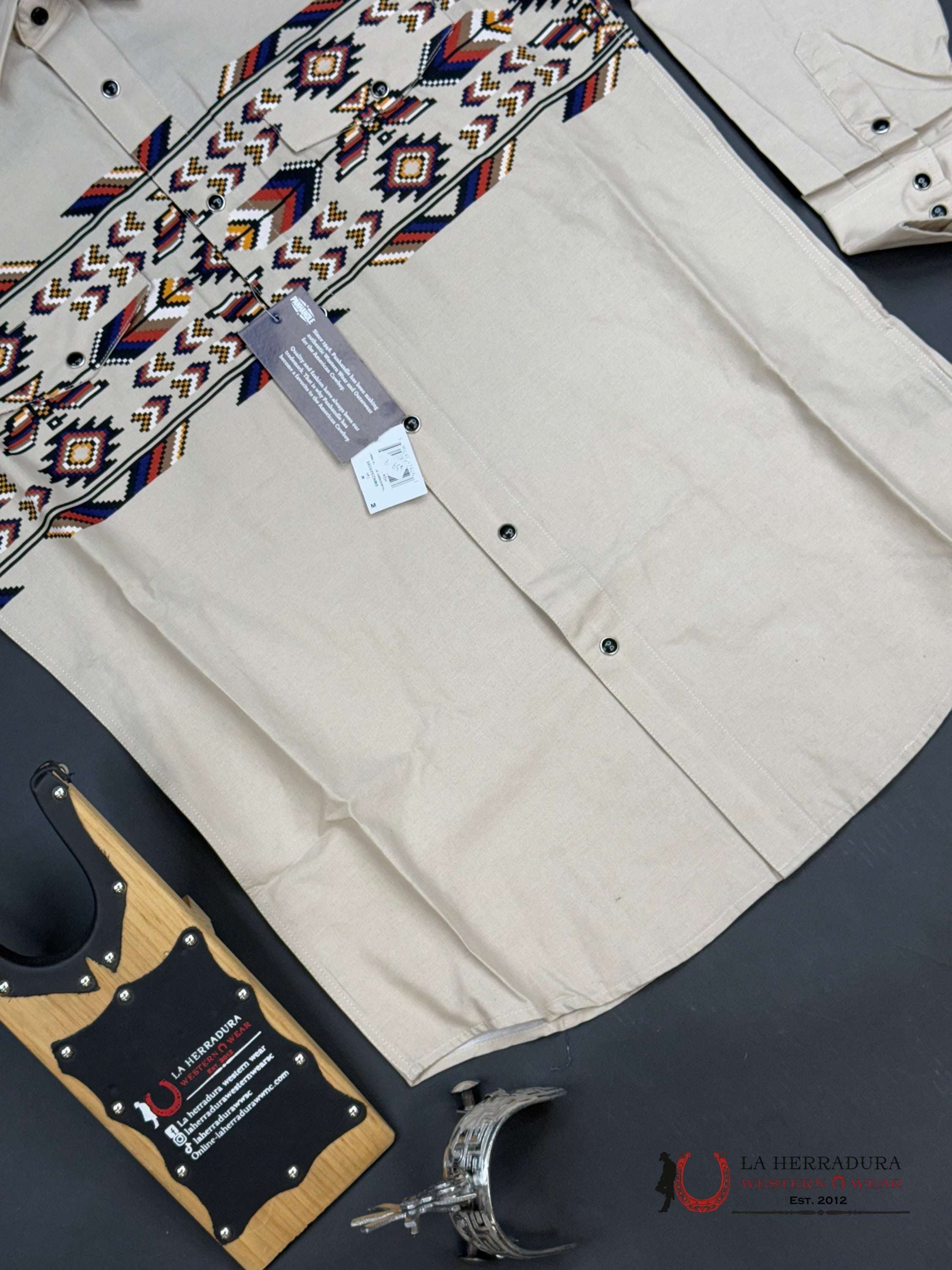 Panhandle Long Sleeve Aztec Brown/Multi Color Ropa Hombres
