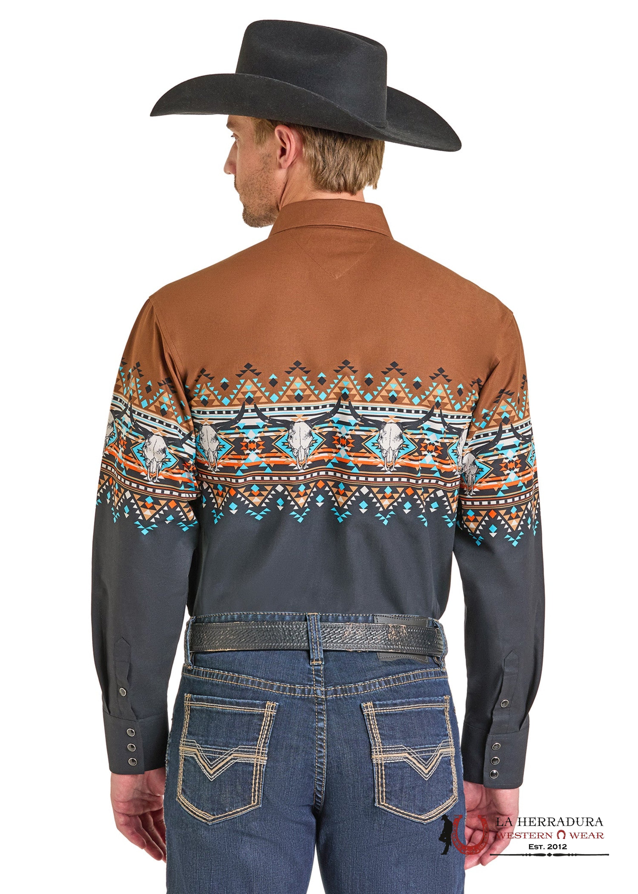 Panhandle Men Black Short Sleeve Shirt SMN2S07387 ROPA HOMBRES