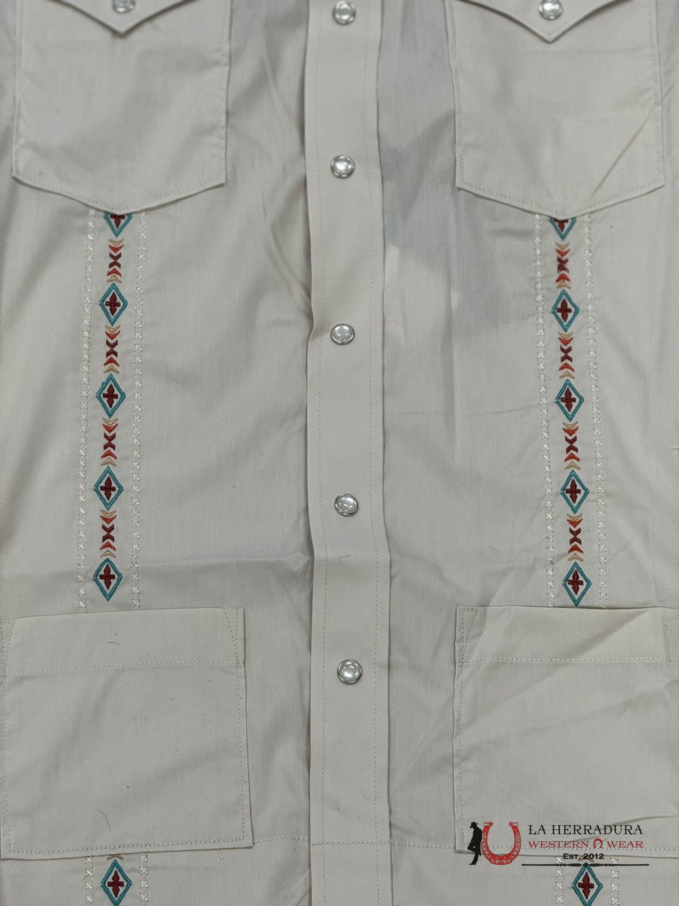 Panhandle Mens Natural 4Pkt Camp Snap Short Sleeve Shirt Ropa Hombres