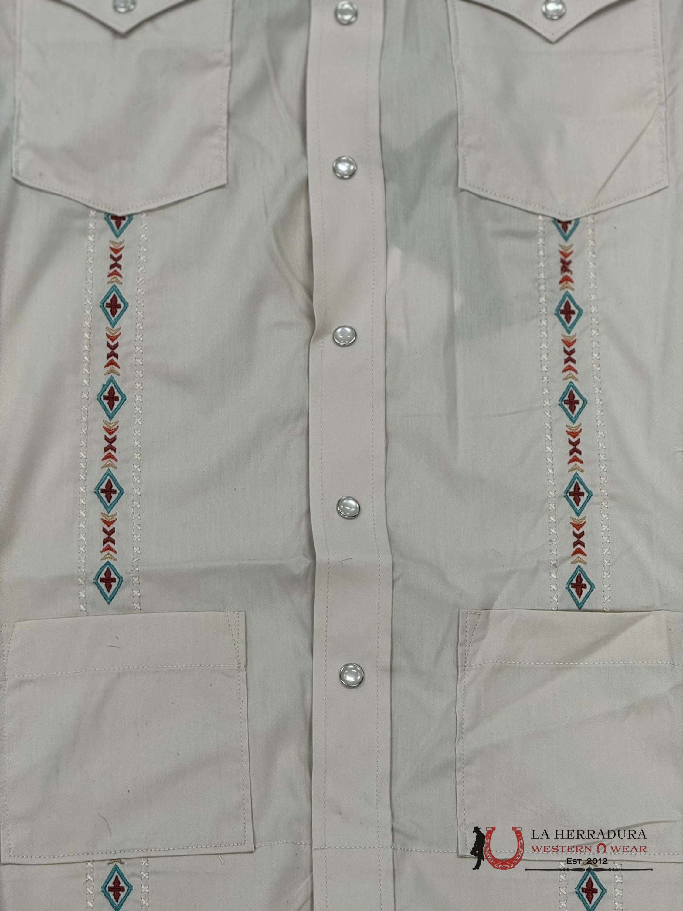 Panhandle Mens Natural 4Pkt Camp Snap Short Sleeve Shirt Ropa Hombres