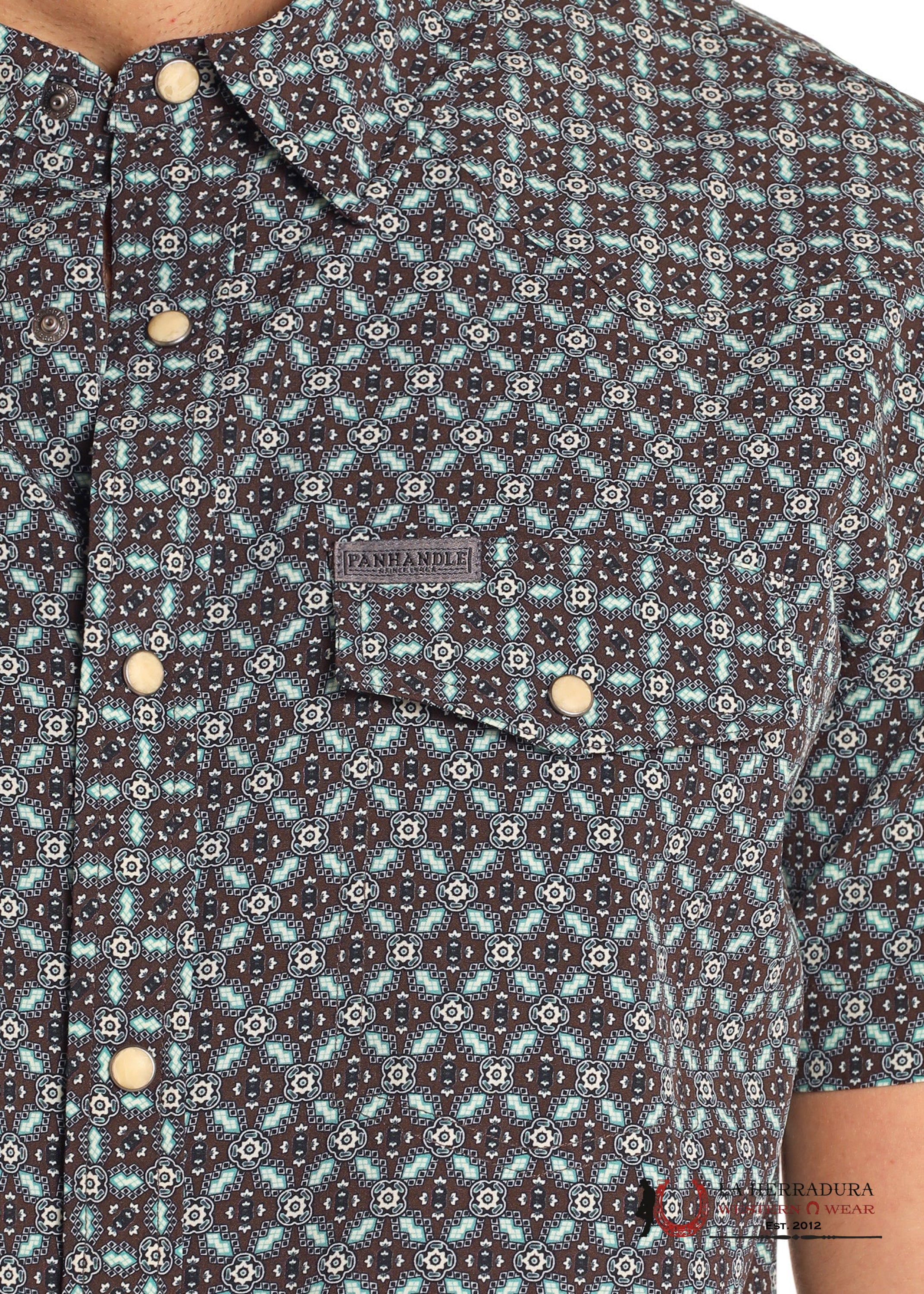 Panhandle Men’s Turquoise Short Sleeve Shirt- TMN3S04880 ROPA HOMBRES