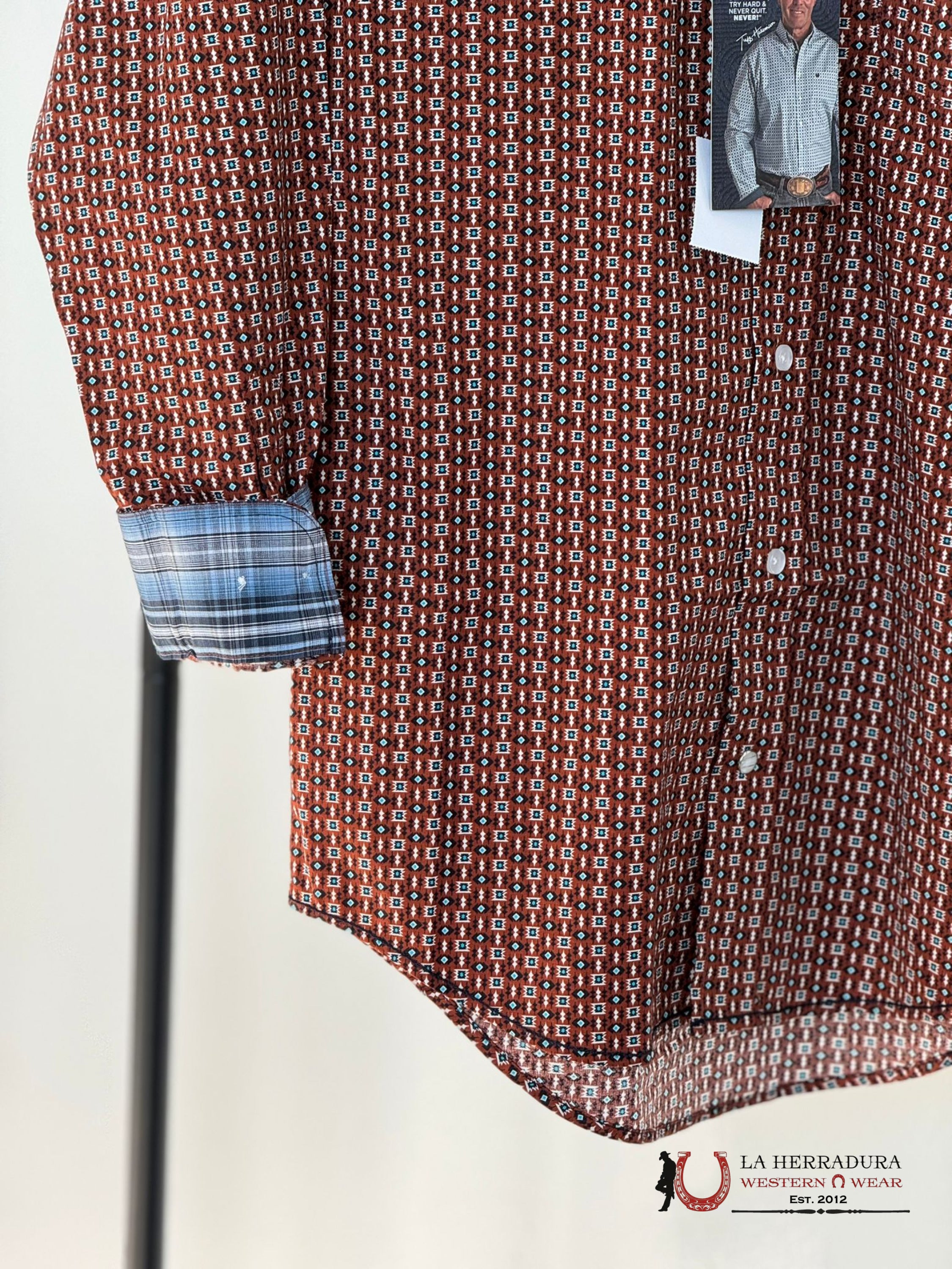 Rock&Roll Shirt Rust Button Snap Ropa Hombres