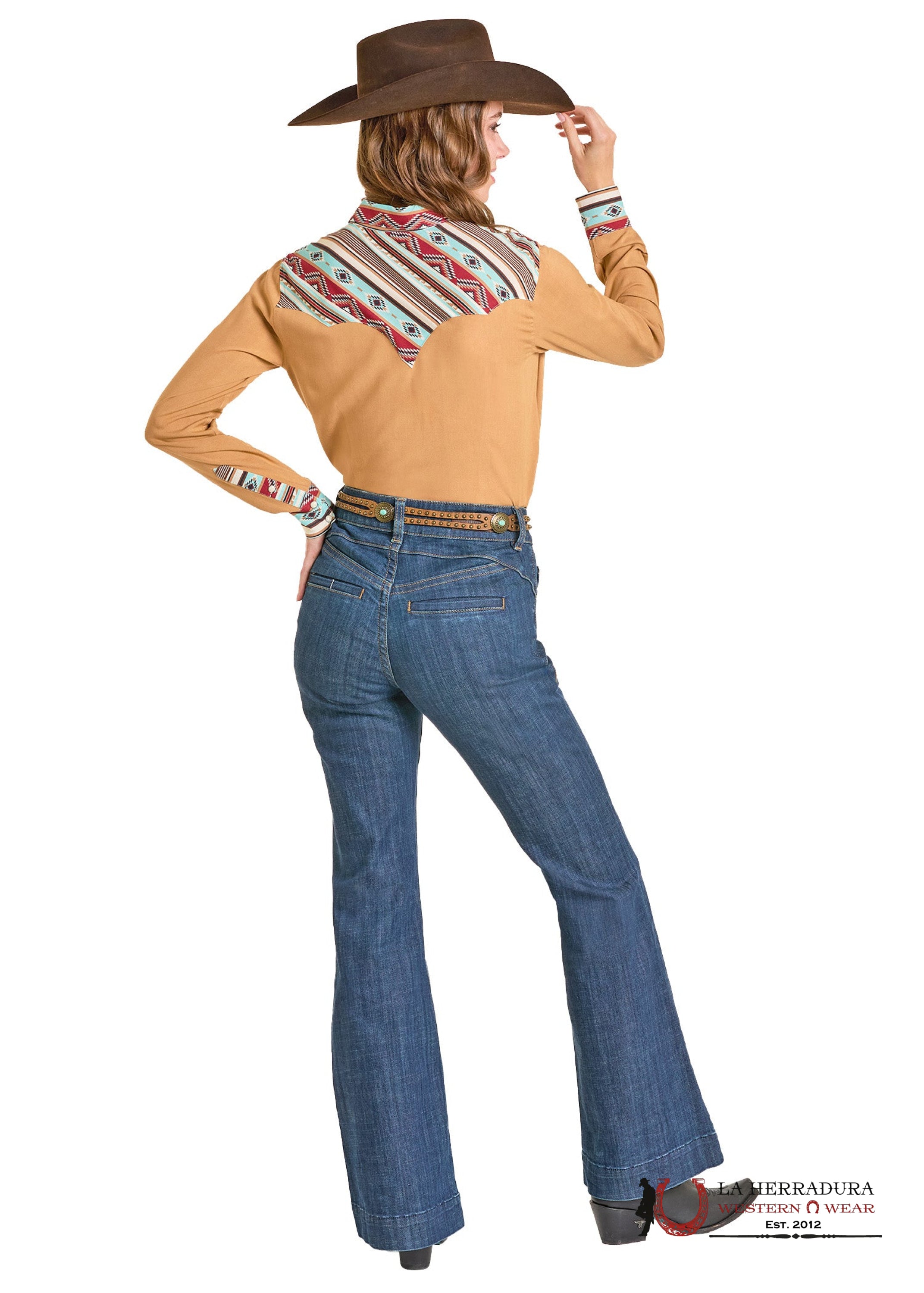 Panhandle Shirt Tan Snap LWN2S07113 ROPA MUJERES