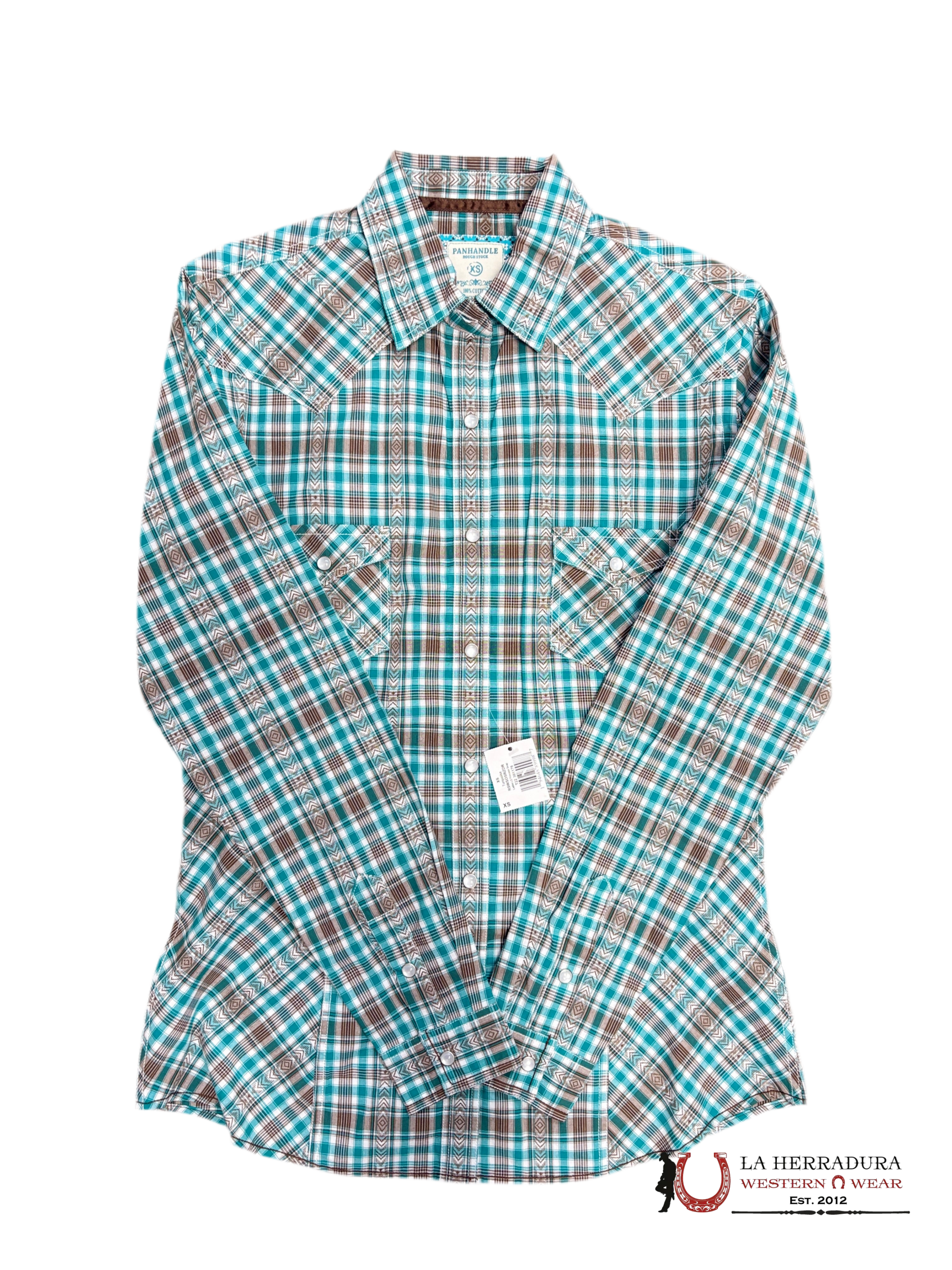 Panhandle Shirt Turquoise Snap RLWSOSRZDR ROPA MUJERES