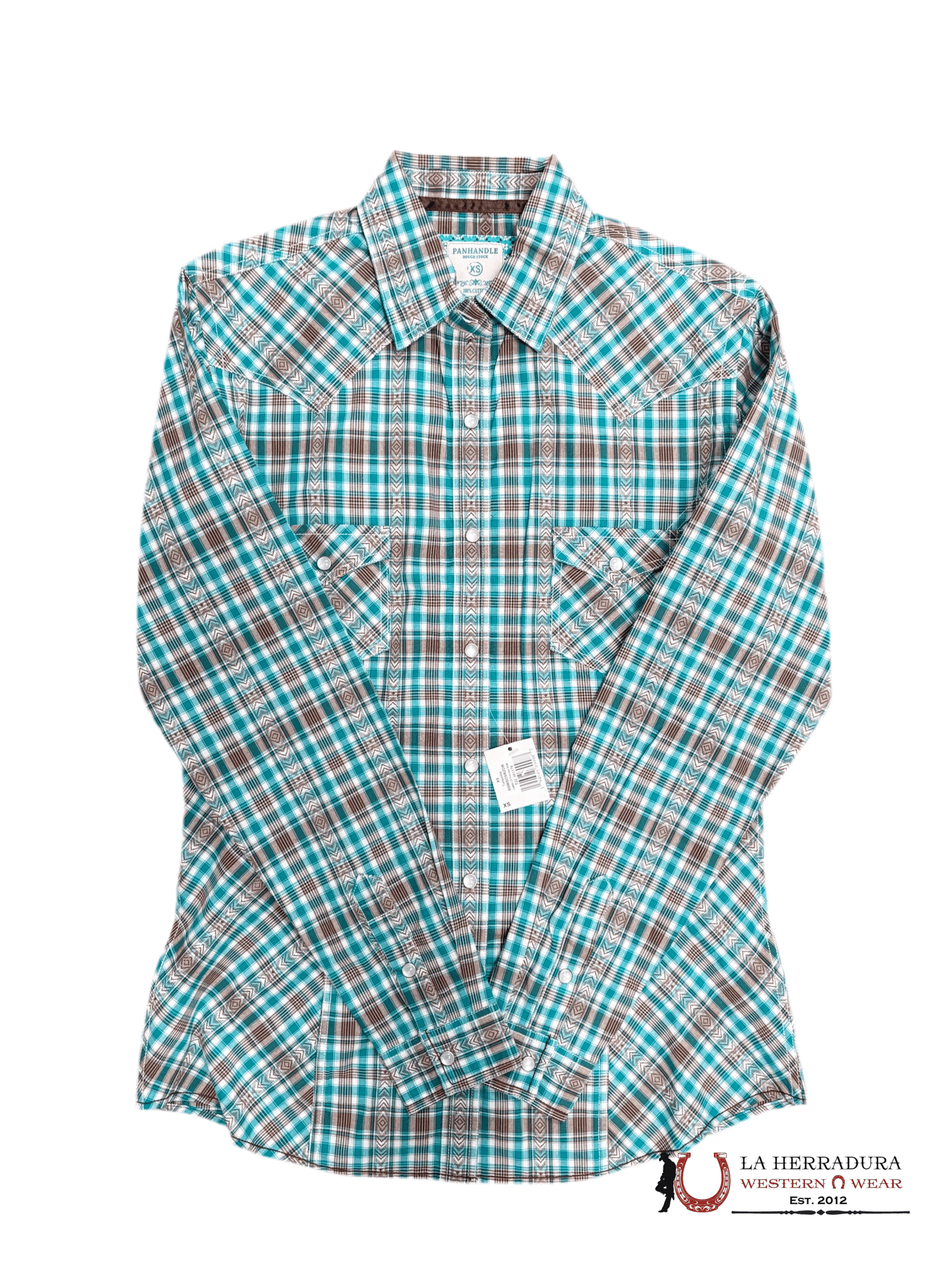 Panhandle Shirt Turquoise Snap RLWSOSRZDR ROPA MUJERES