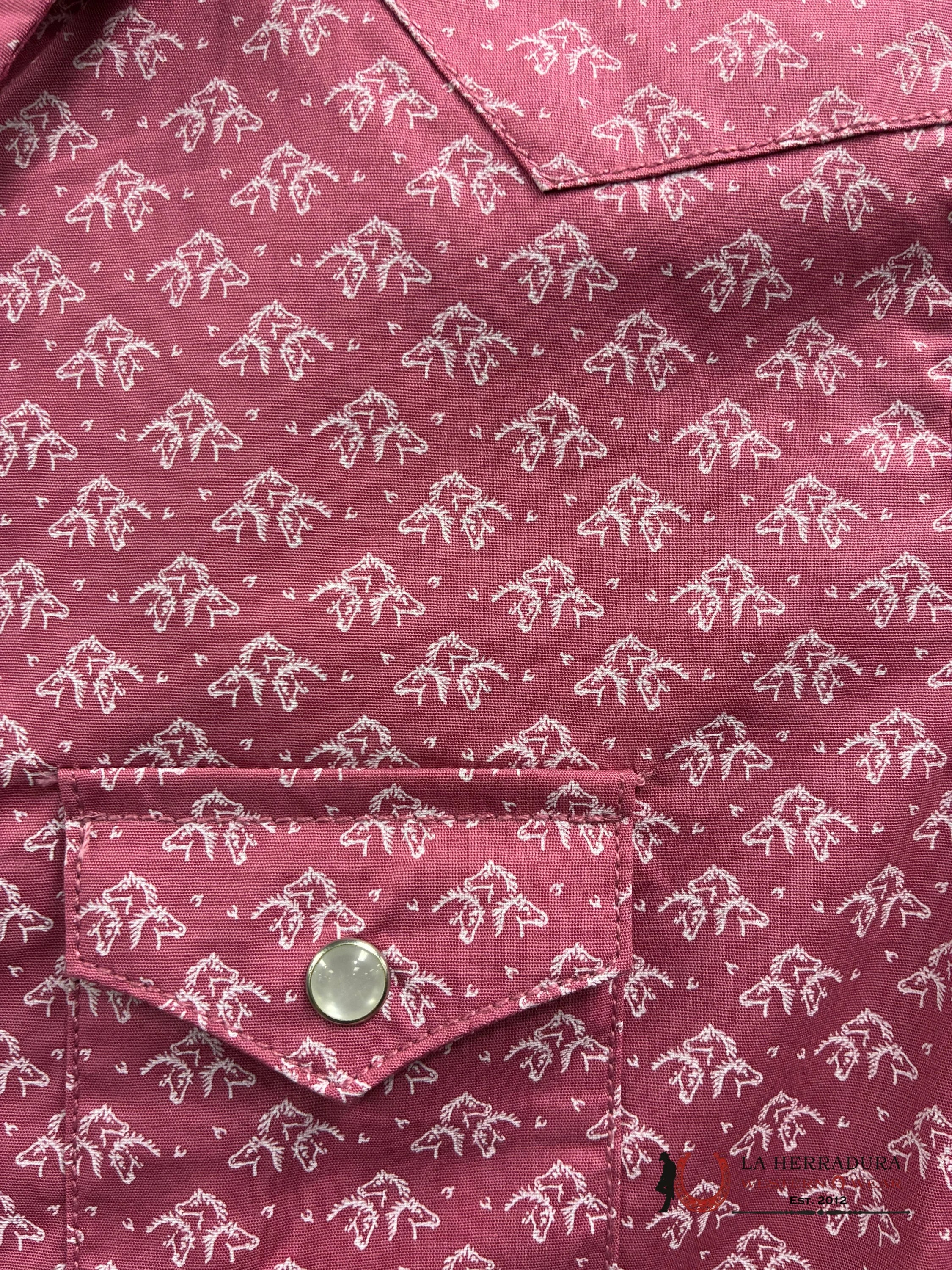 Panhandle Slim Girls Horse Pattern Pearl Snap Shirt RSGSOSRYTY NIÑAS
