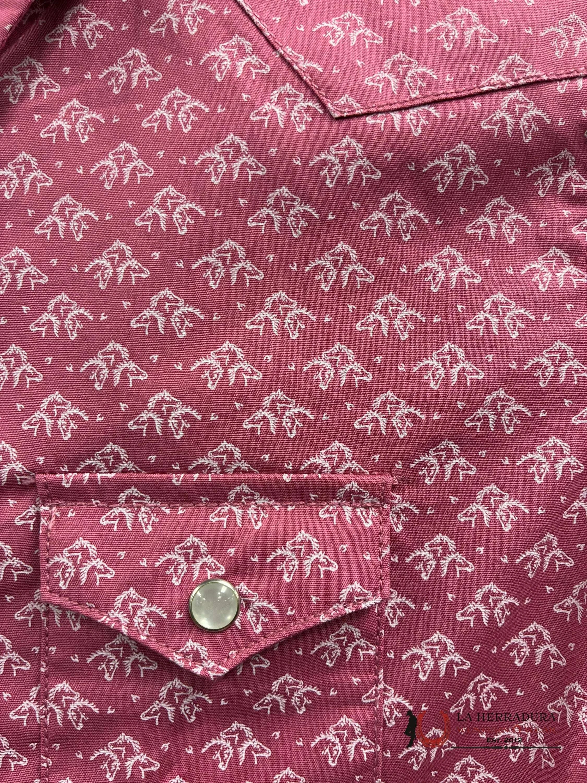 Panhandle Slim Girls Horse Pattern Pearl Snap Shirt RSGSOSRYTY NIÑAS