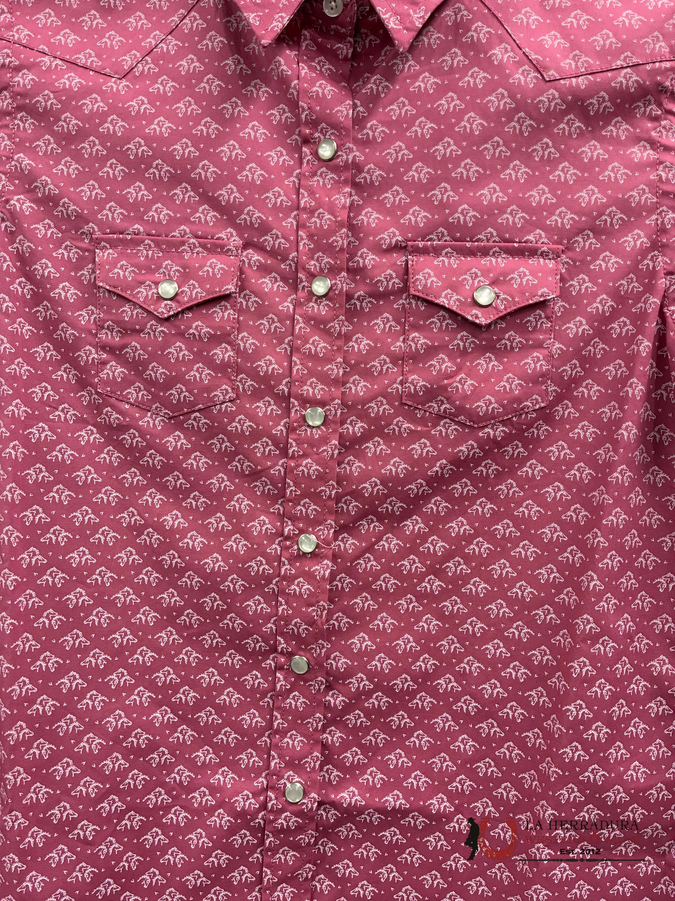 Panhandle Slim Girls Horse Pattern Pearl Snap Shirt RSGSOSRYTY NIÑAS