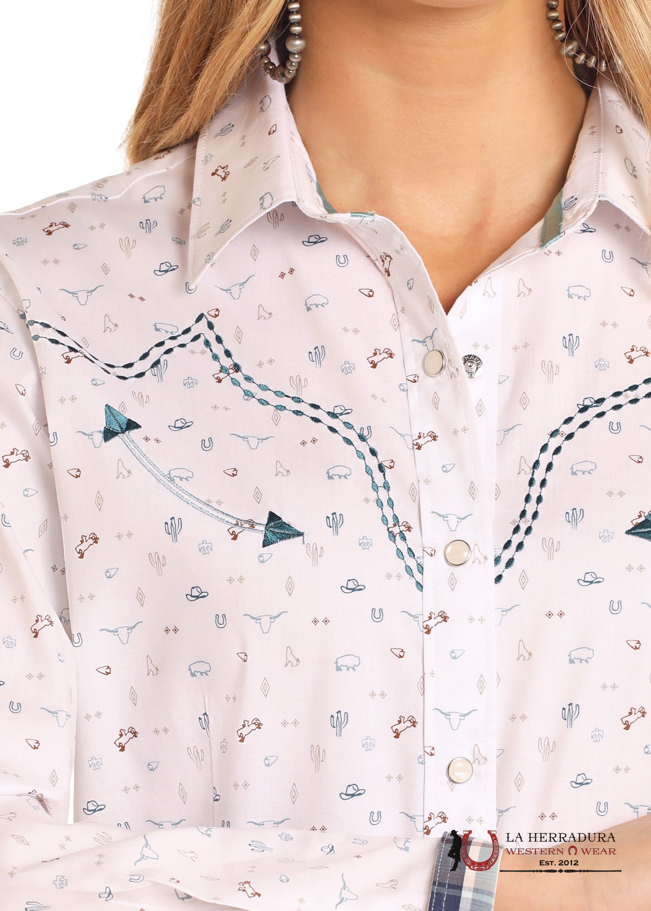 Panhandle Stillwater Long slevee shirt white RWN2S04606 ROPA MUJERES