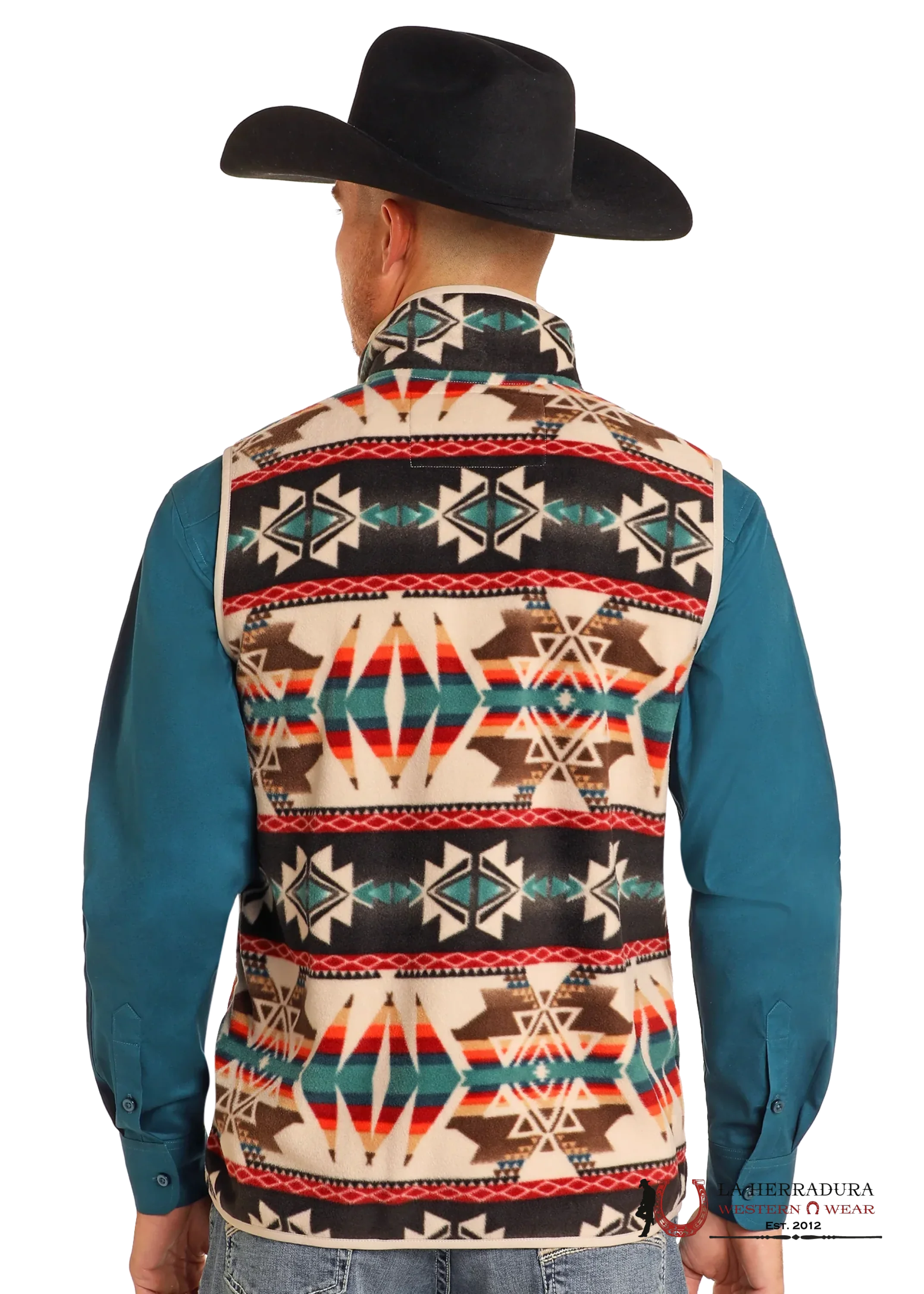 Panhandle Tan Aztec Printed Fleece Vest Ropa Hombres