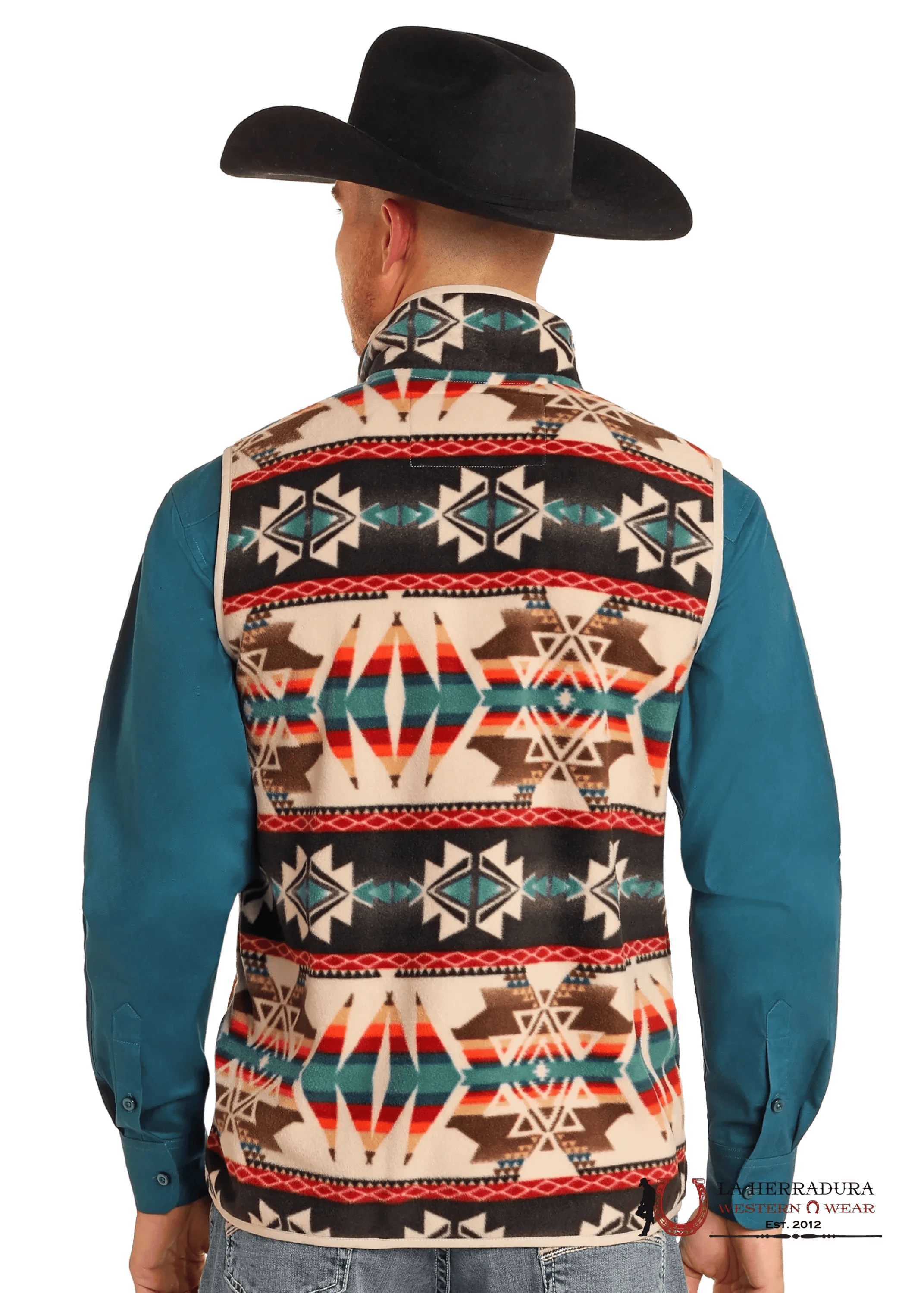 Panhandle Tan Aztec Printed Fleece Vest Ropa Hombres